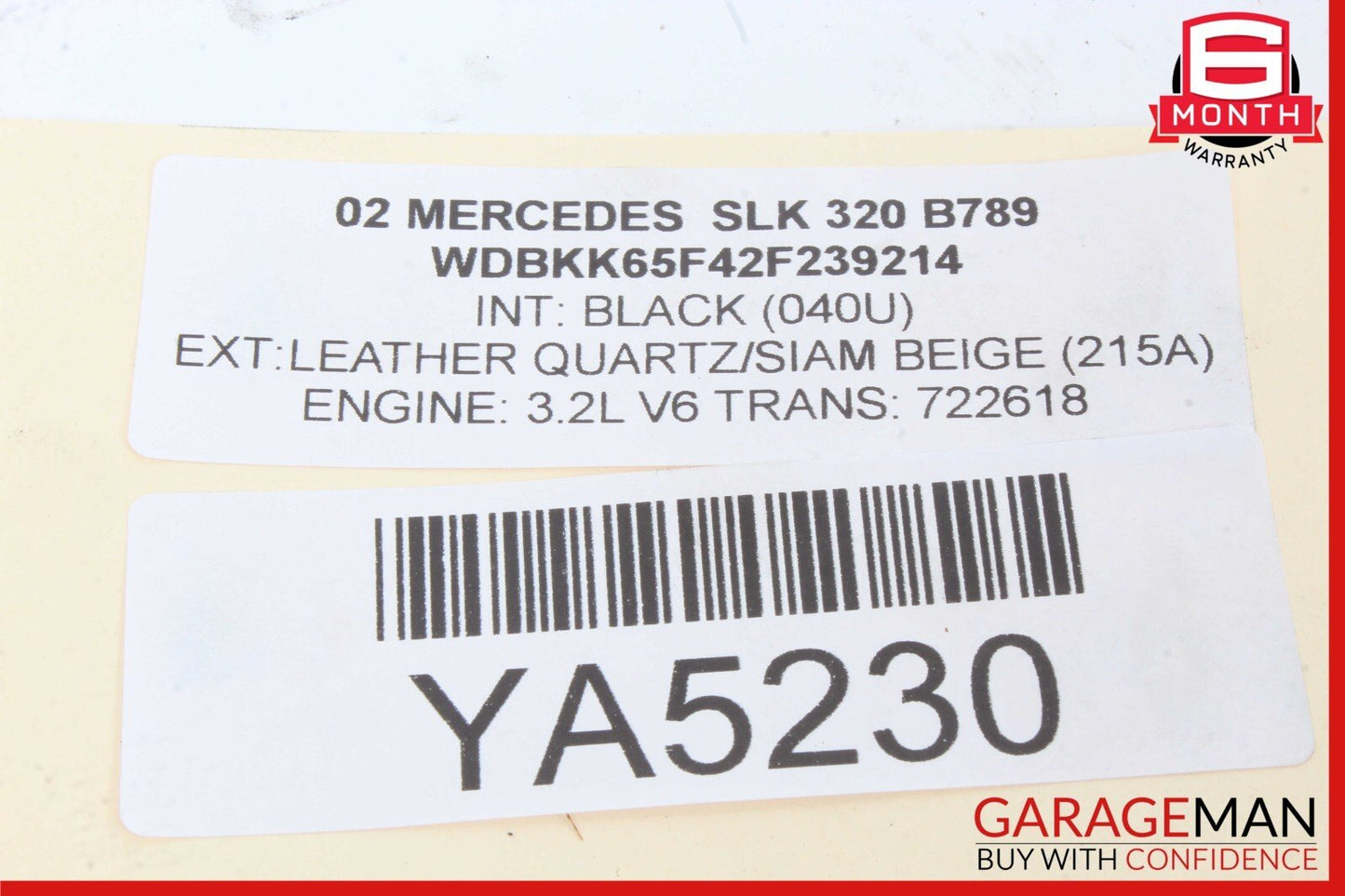 01-04 Mercedes R170 SLK320 C320 CL600 Front Left Side Foglight Fog Light Lamp