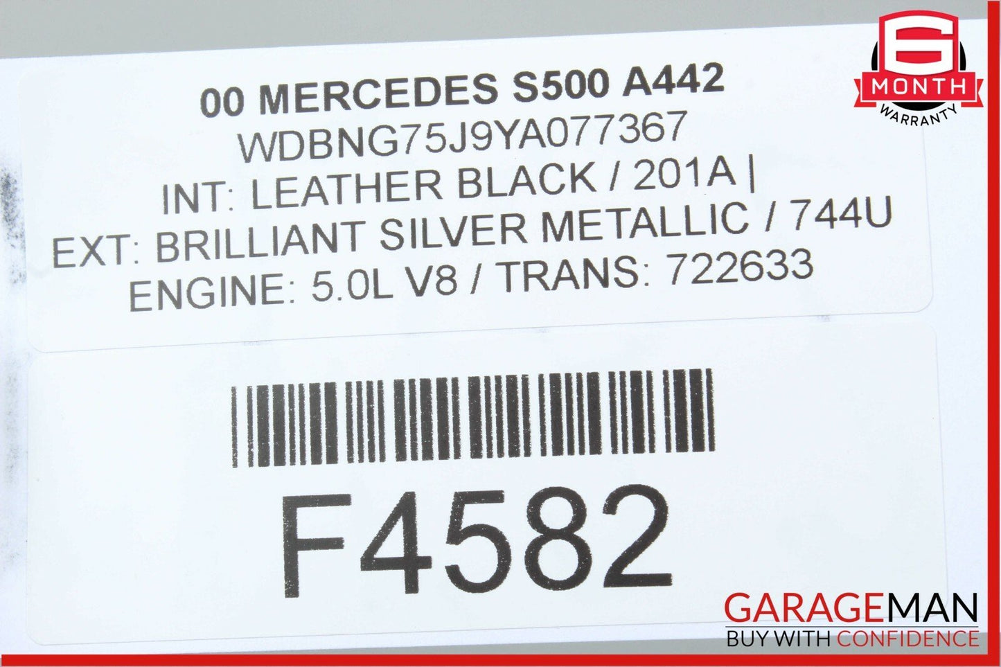 00-06 Mercedes W220 S500 S55 AMG Rear Bumper Reinforcement Impact Bar OEM