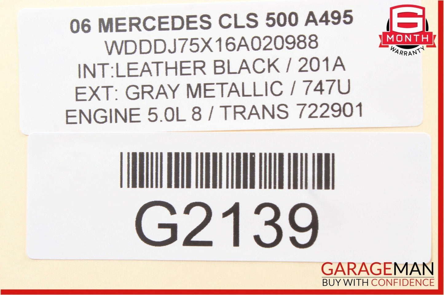06-11 Mercedes CLS500 Front Right Side Exterior Door Handle Keyless Go Grey