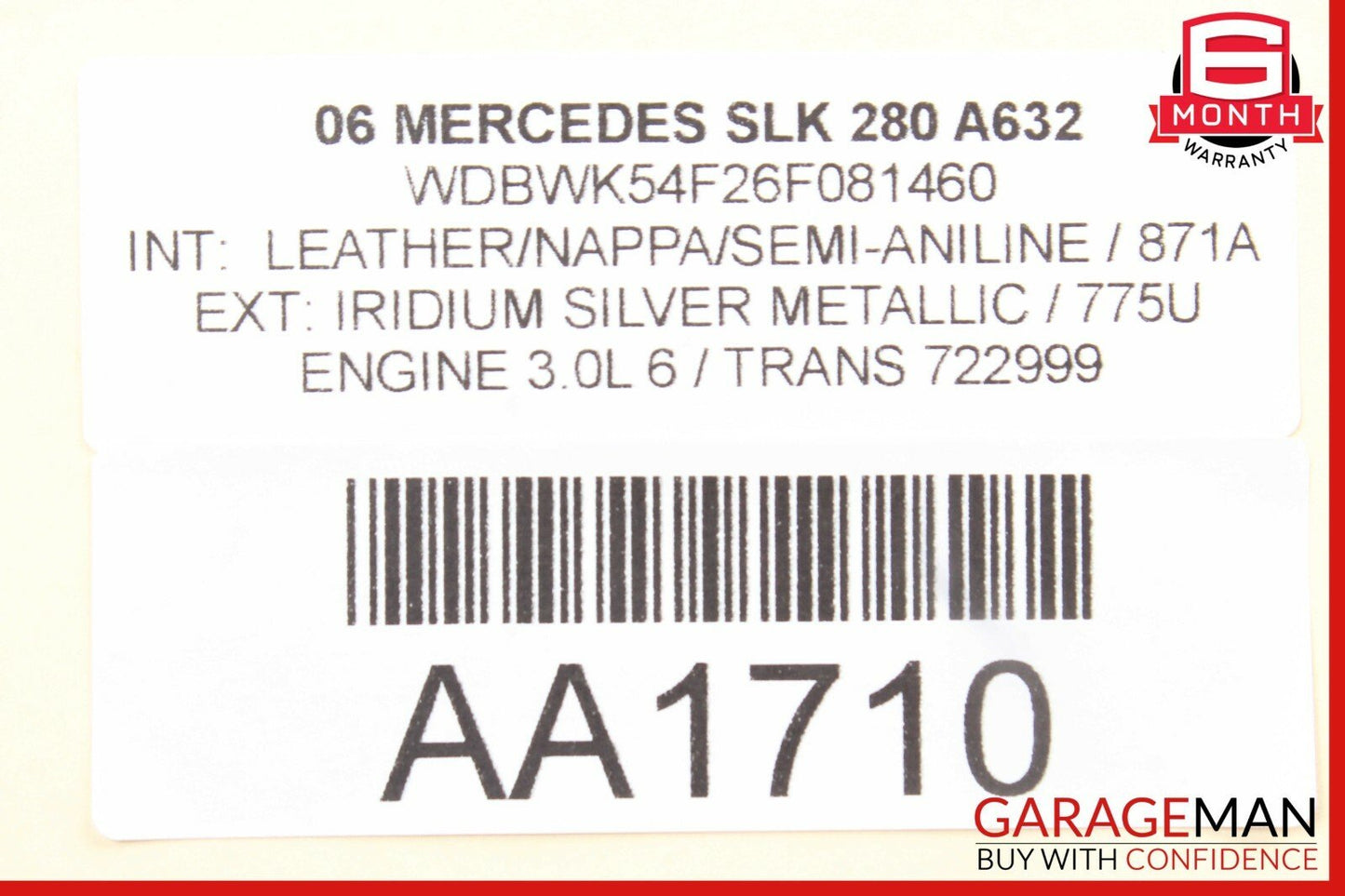 05-11 Mercedes R171 SLK280 Rear Left / Right Side Upper Rearward Control Arm