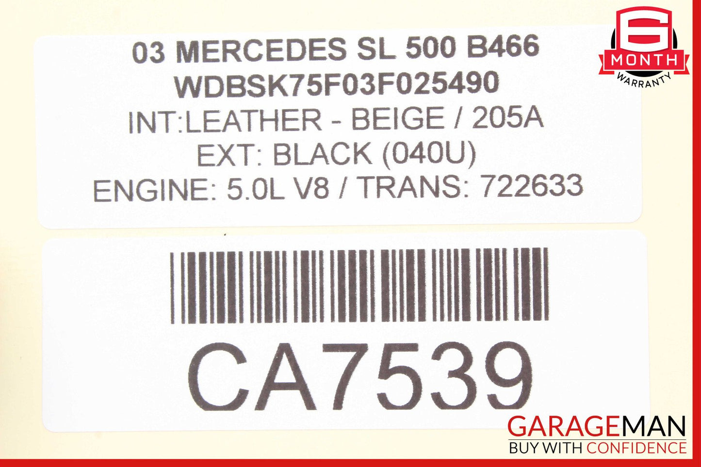 03-11 Mercedes R230 SL500 CLS550 Front Right Side Lower Wishbone Control Arm OEM