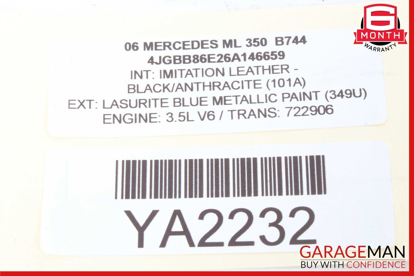 06-13 Mercedes W164 ML350 GL450 Front Left Side Seat Belt Retractor Assembly OEM