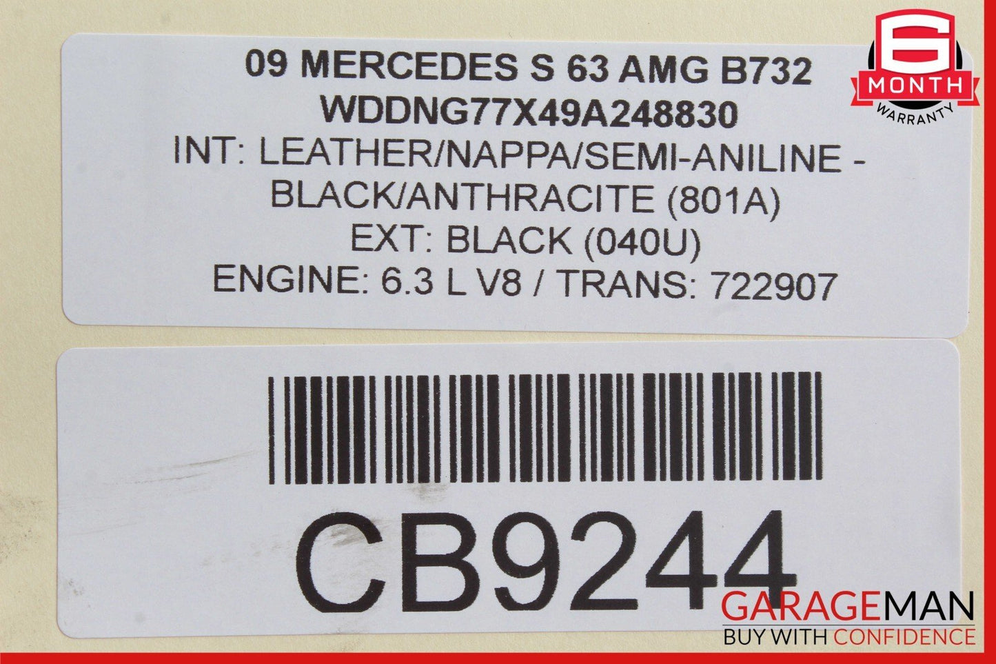 07-15 Mercedes W221 S63 S65 AMG S550 CL550 Engine Starter Motor 0061515901 OEM