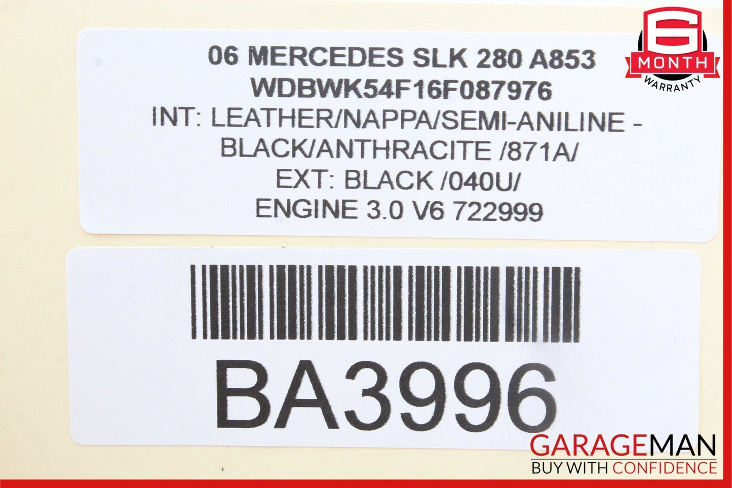 05-11 Mercedes R171 SLK280 SLK350 Front Right Side Rearward Control Arm OEM