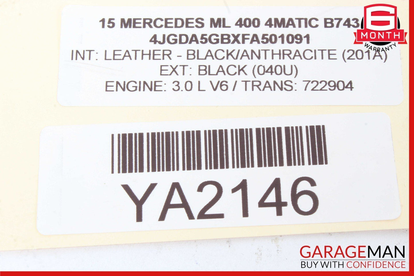 15-18 Mercedes W166 ML400 ML450E400 ECU Engine Control Module Unit ECM OEM