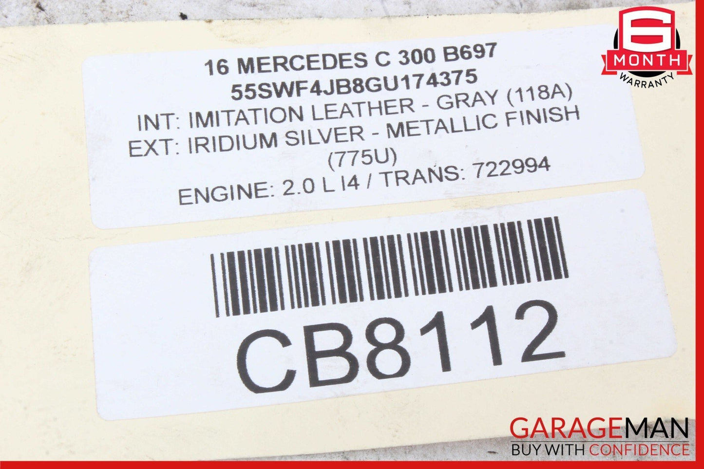 15-20 Mercedes W205 C350e Right Side Exterior Door Handle Keyless Go Silver