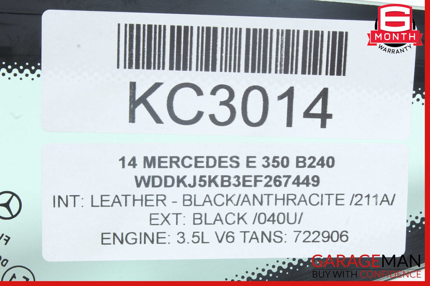 10-17 Mercedes W207 E350 E400 Coupe Rear Left Driver Quarter Window Glass OEM