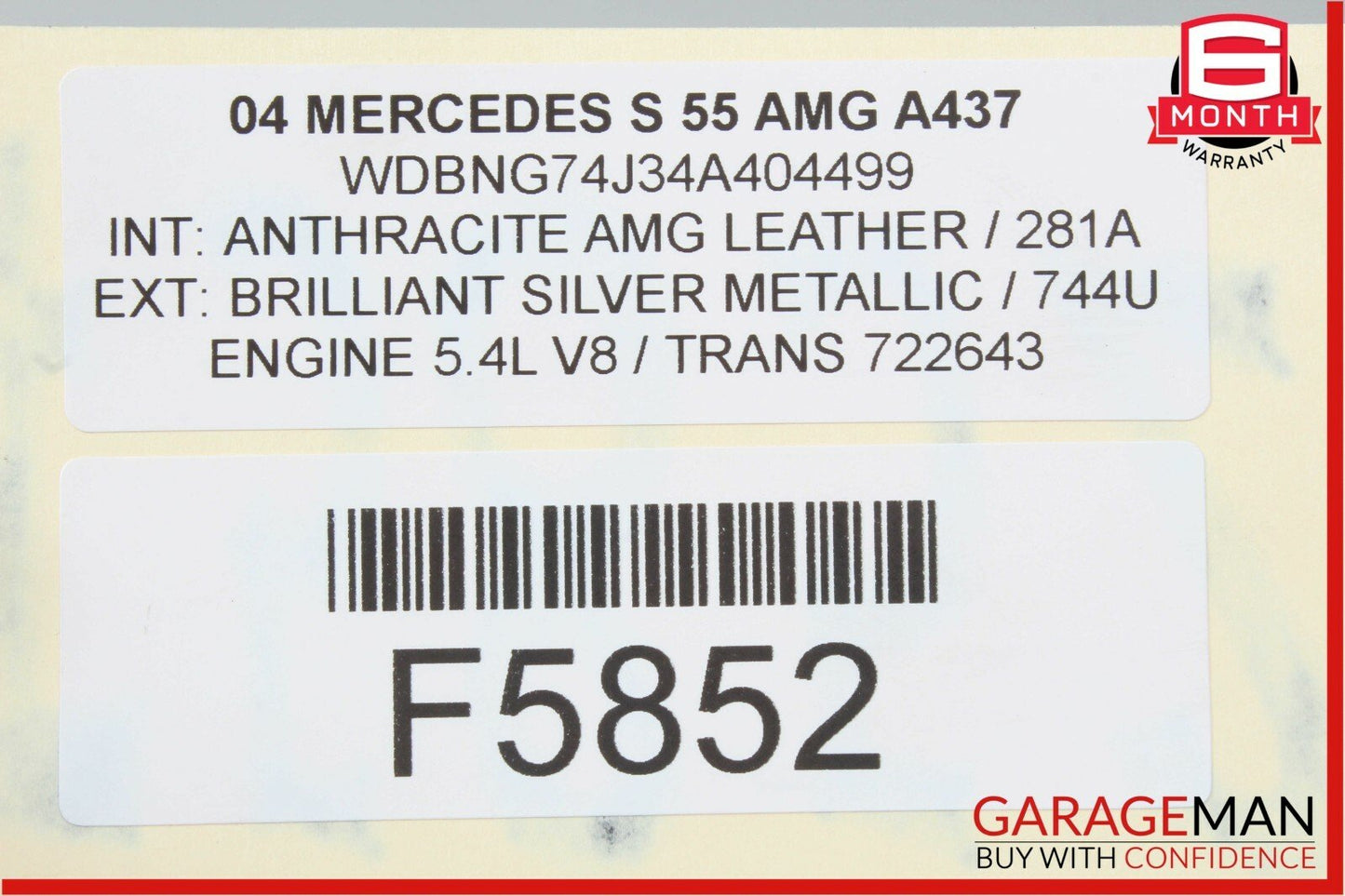 00-06 Mercedes W220 S500 Rear Bumper Reinforcement Impact Bar OEM