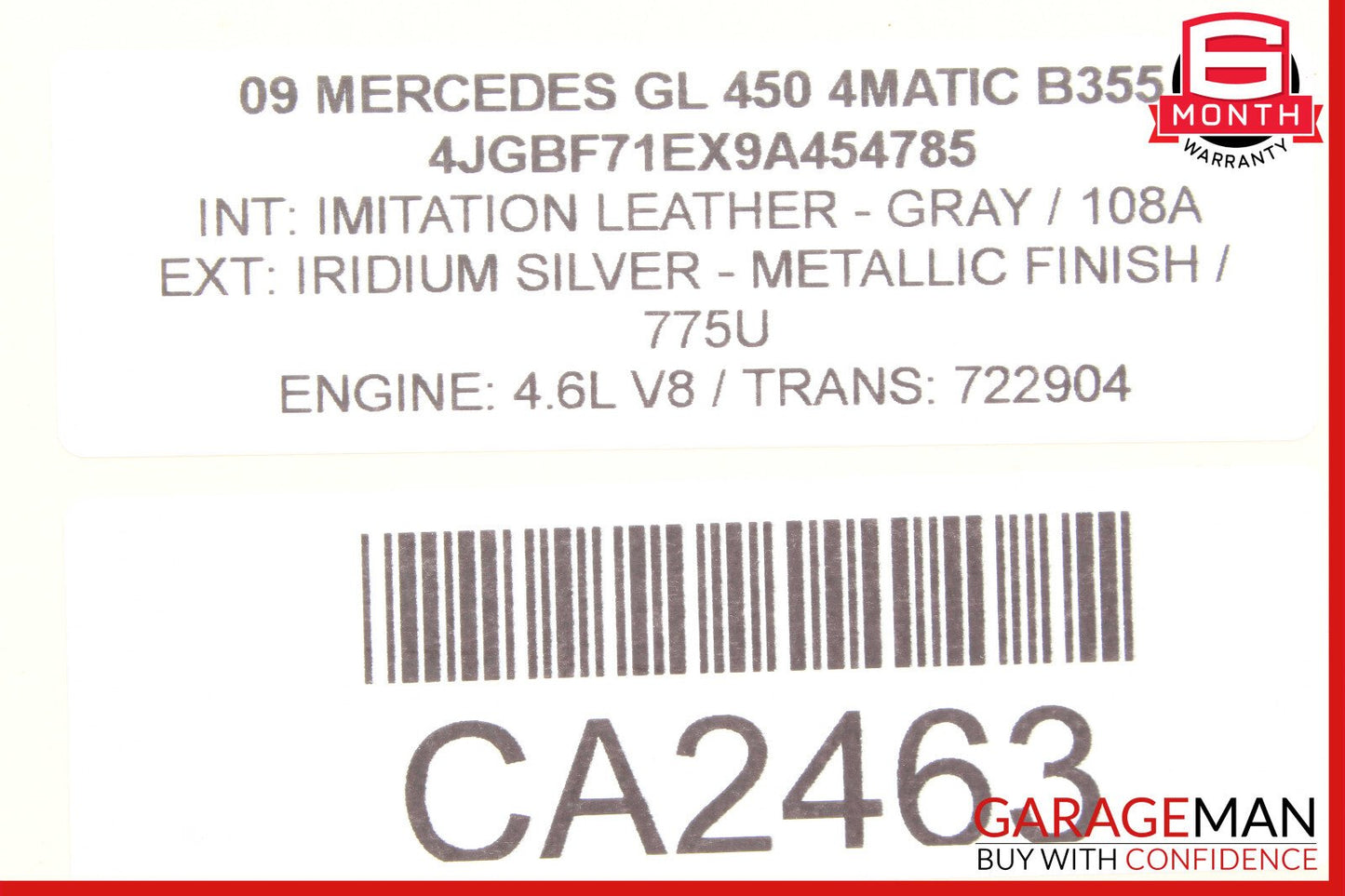 06-13 Mercedes X164 GL450 R350 GL350 Window Regulator Motor Front Right Side OEM