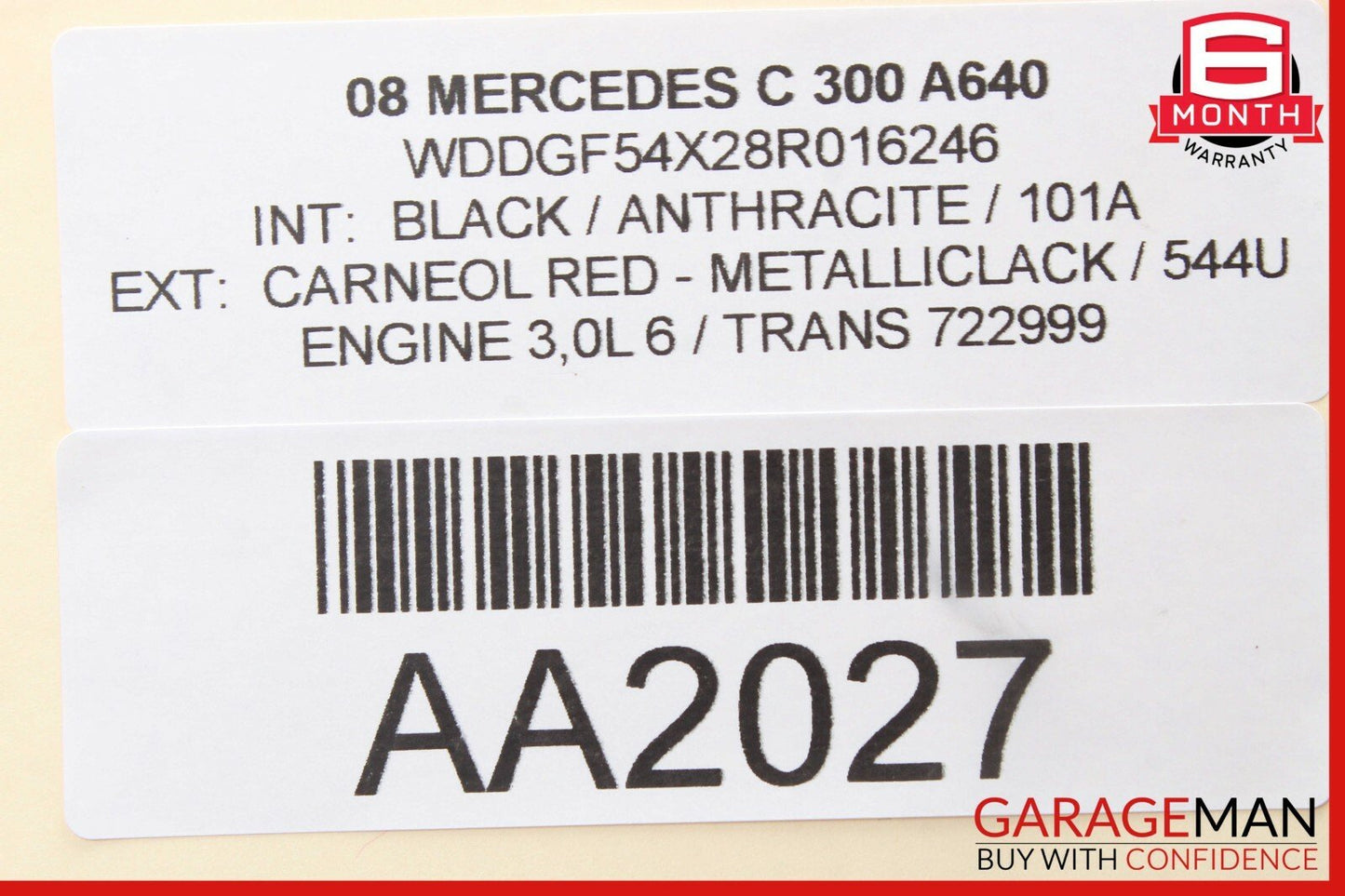 08-11 Mercedes W204 C250 C300 Rear Right Passenger Side Exterior Door Handle