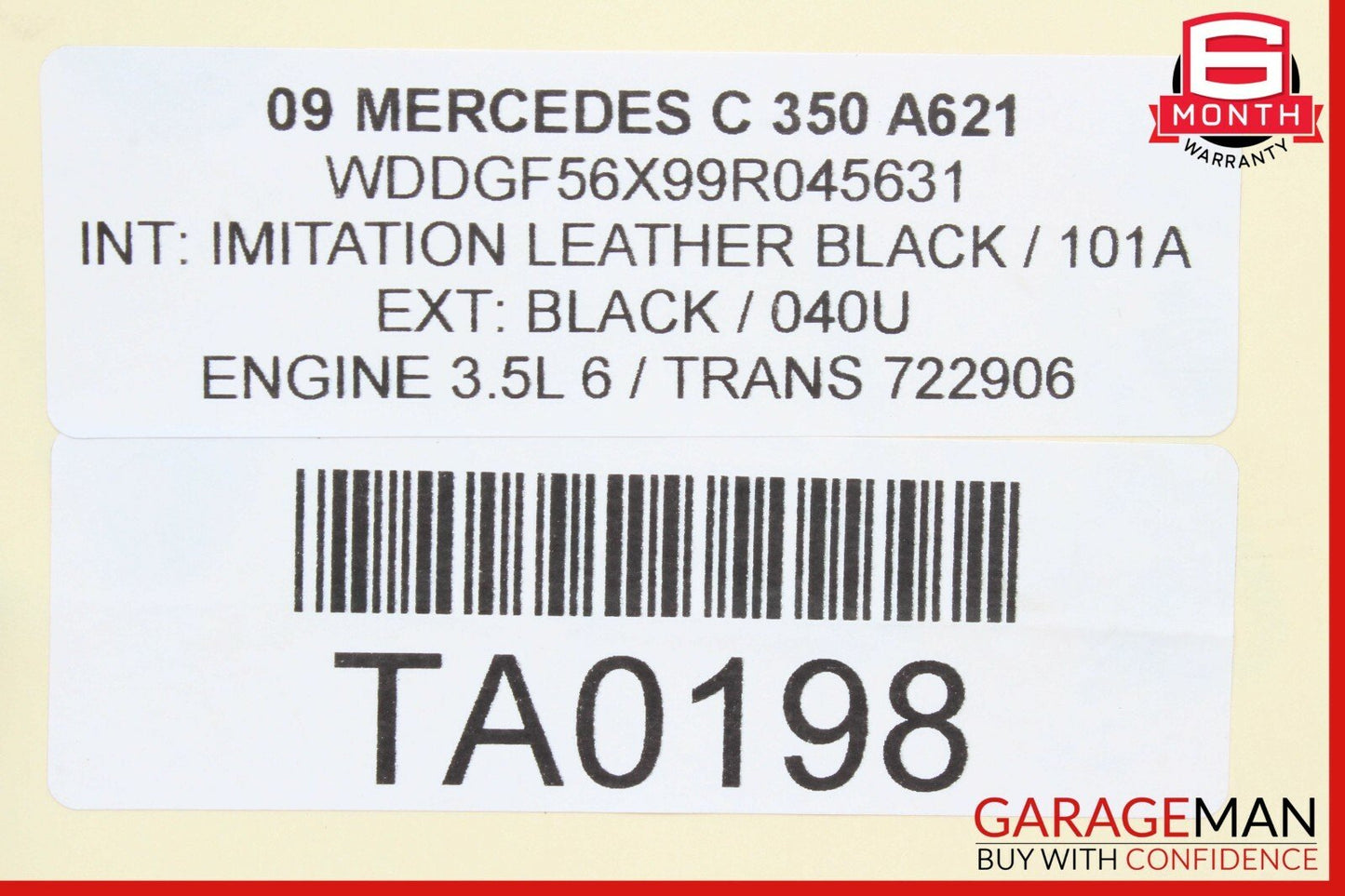 08-14 Mercedes W204 C350 C300 Shark Fin Radio Antenna Black 2048204475 OEM