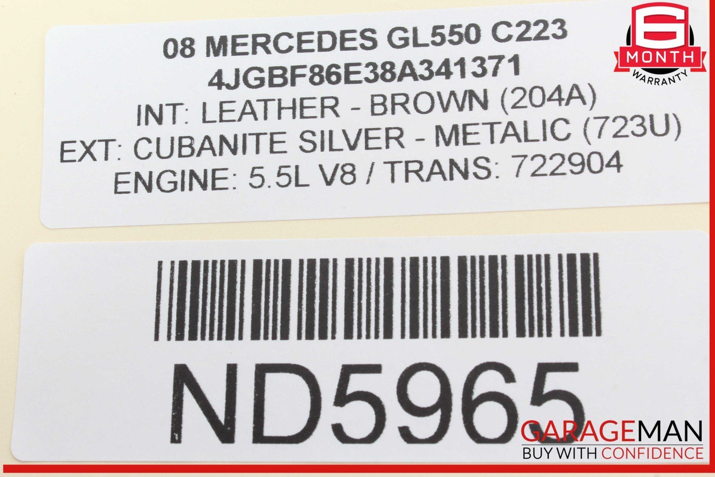 06-09 Mercedes X164 GL550 GL450 Front Left Driver Side Fog Light Lamp OEM