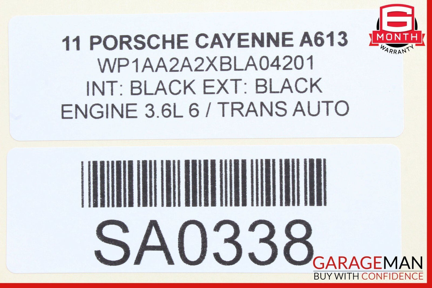 11-17 Porsche Cayenne 958 Rear Right Side Complete Seat Cushion Assembly Black