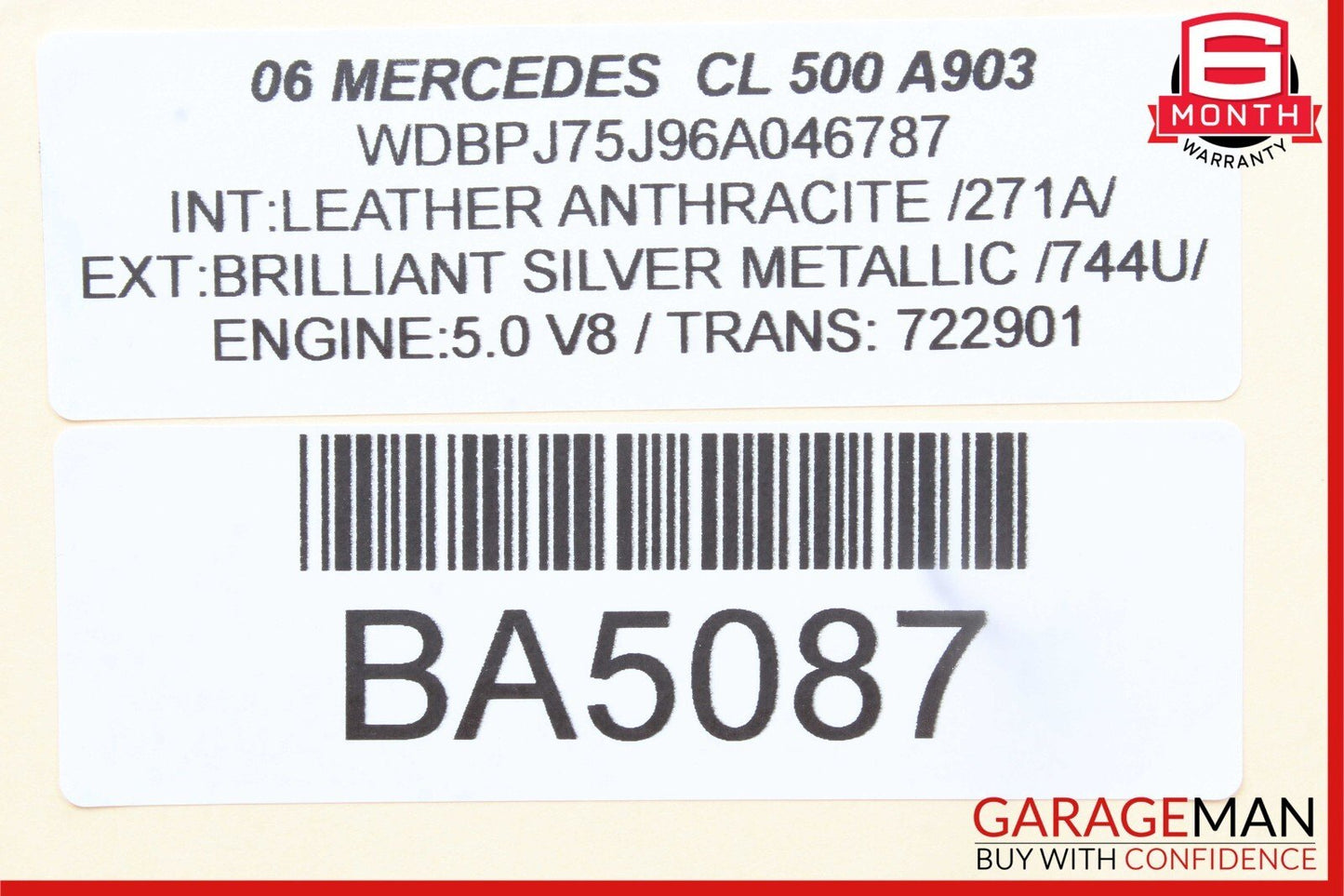 00-06 Mercedes W220 S500 CL600 Front Right Keyless Go Exterior Door Handle OEM