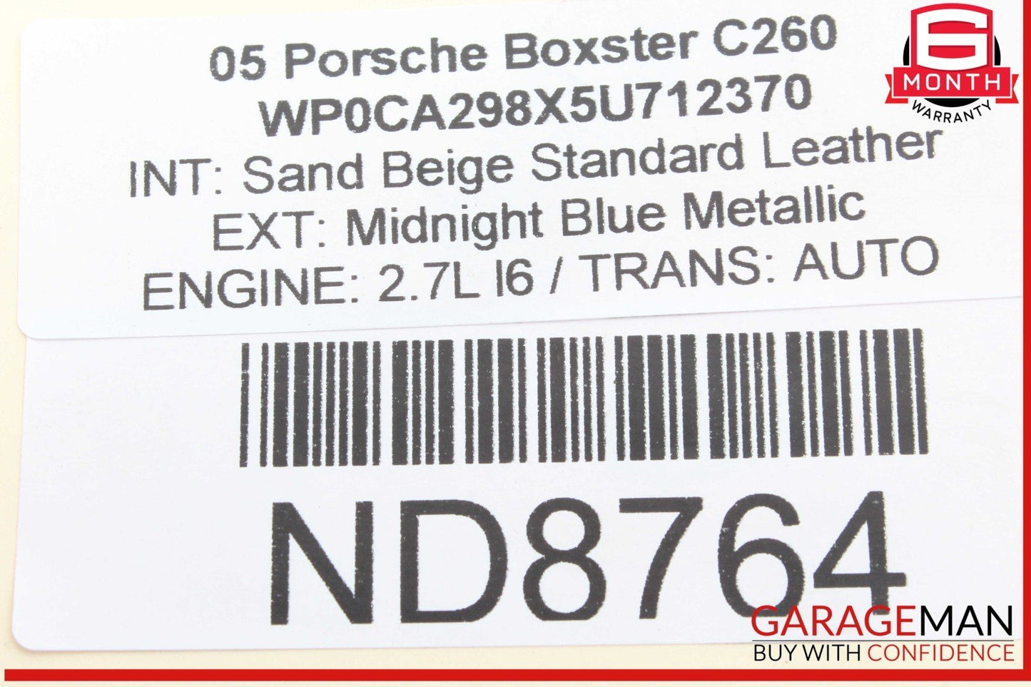 05-12 Porsche Boxster 987 Rear Right / Left Lower Suspension Control Arm OEM