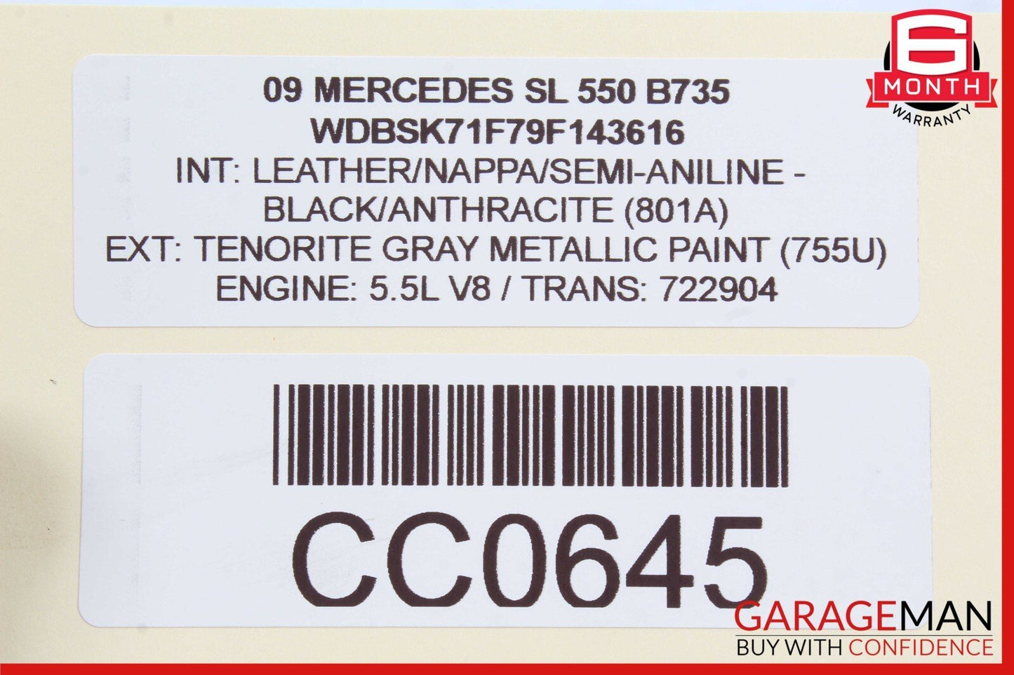 03-12 Mercedes R230 SL550 SL500 Rear Right / Left Upper Suspension Control Arm