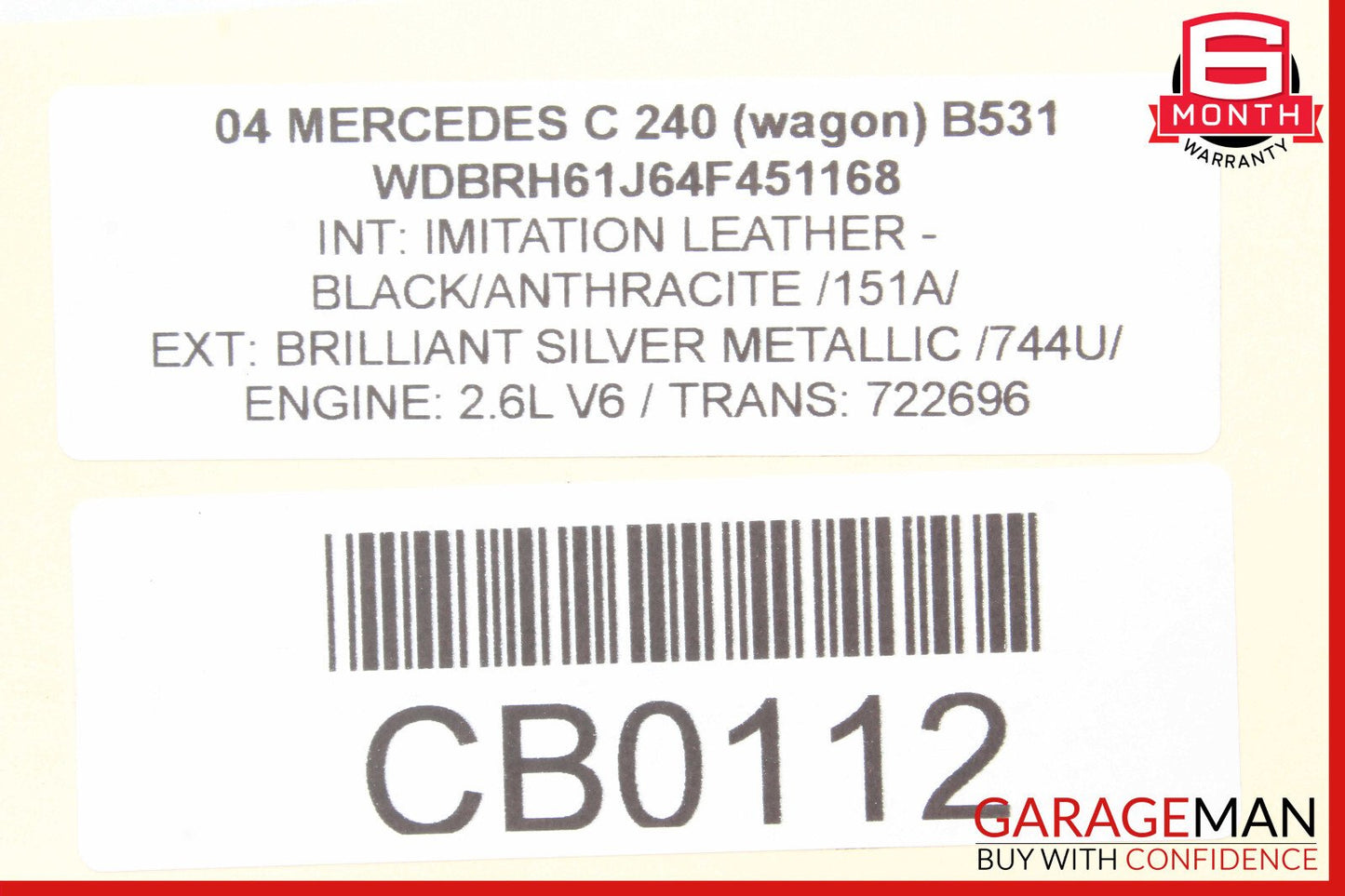 Mercedes W203 C240 CLK500 Rear Left or Right Side Lower Thrust Control Arm OEM