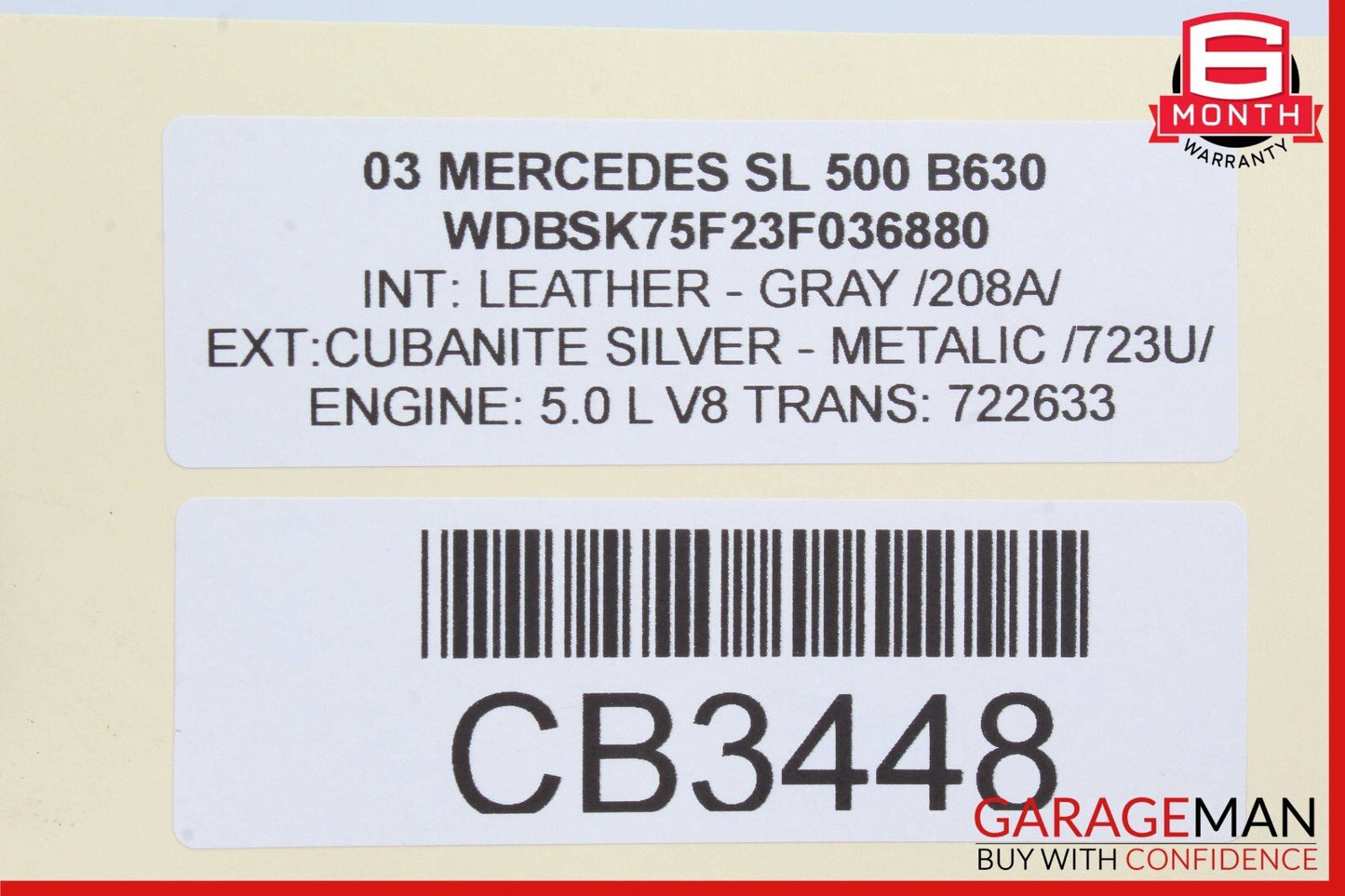 03-08 Mercedes R230 SL500 SL600 SL55 AMG Front Right Side Lower Control Arm OEM