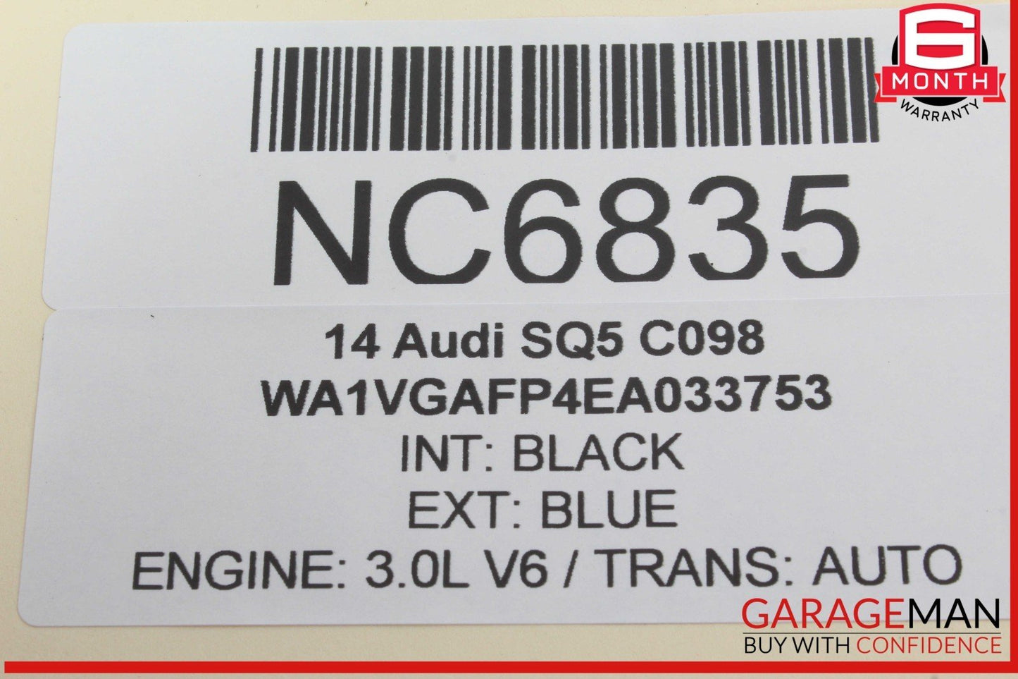 14-17 Audi SQ5 Front Left Driver Side Seat Belt Seatbelt Black OEM