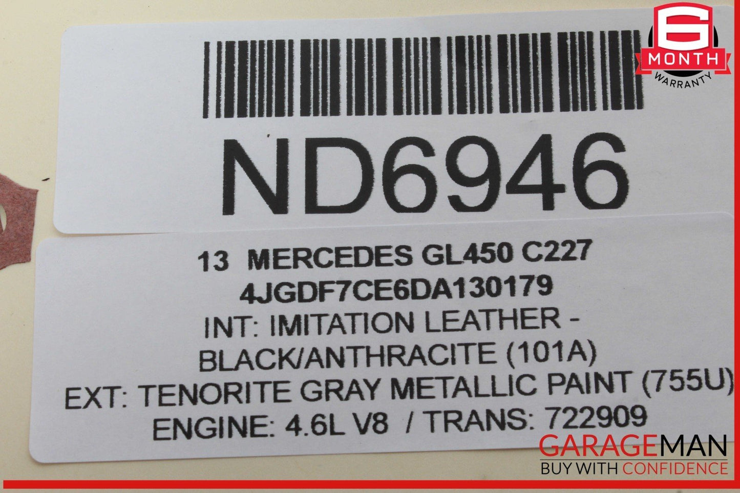 13-16 Mercedes X166 GL450 Roof Curtain Air Bag Airbag Right Passenger Side OEM