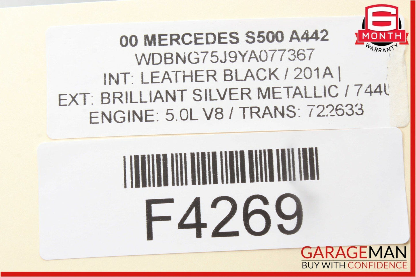 00-06 Mercedes W220 S500 Rear Left / Right Headliner Reading Map Dome Light Gray