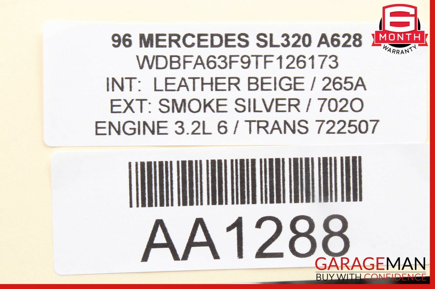 90-96 Mercedes R129 SL320 Front Right Side Mirror Door Rear View Smoke Silver