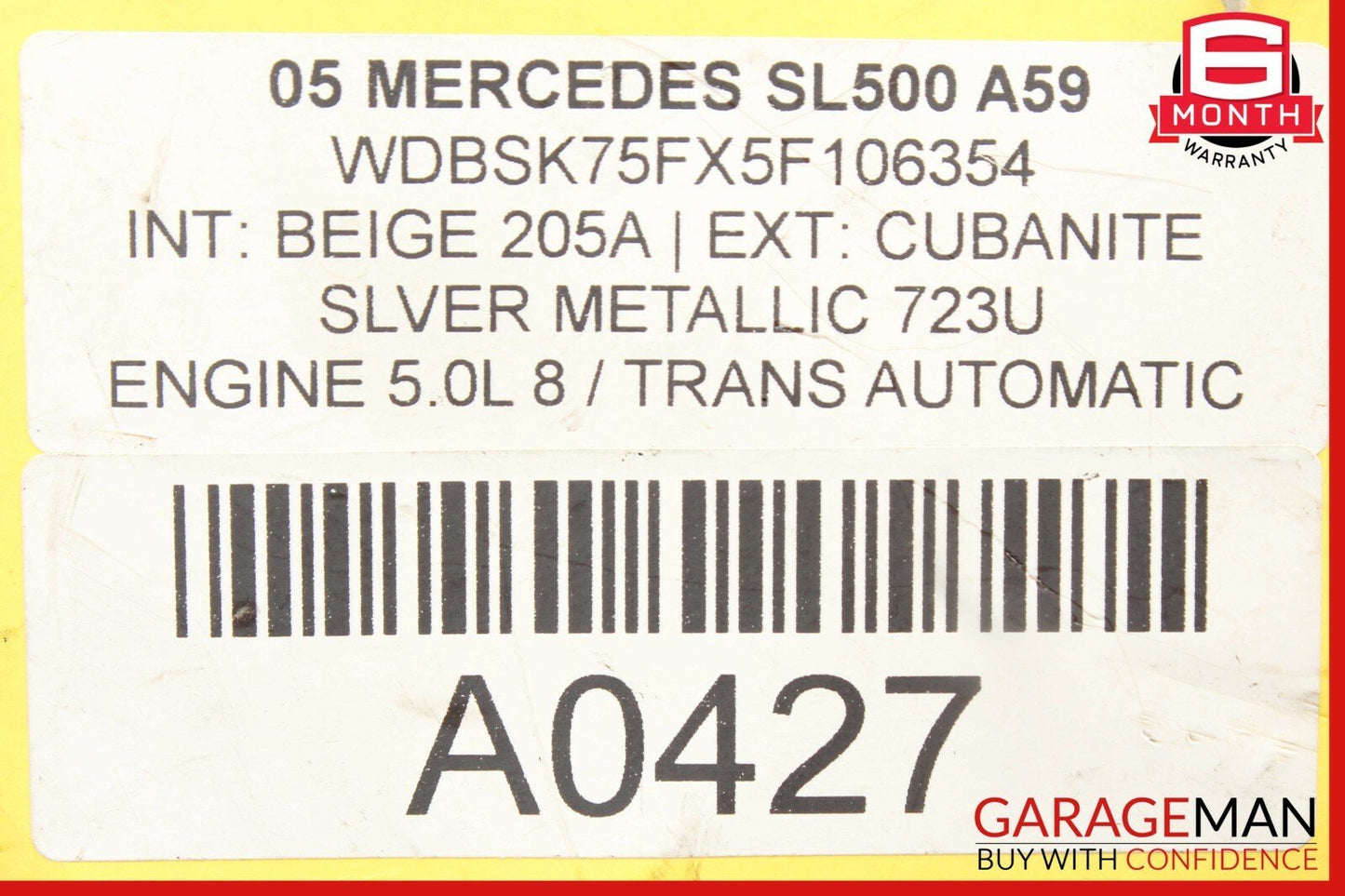 03-08 Mercedes R230 SL500 Front Left Bumper Support Reinforcement Bracket OEM