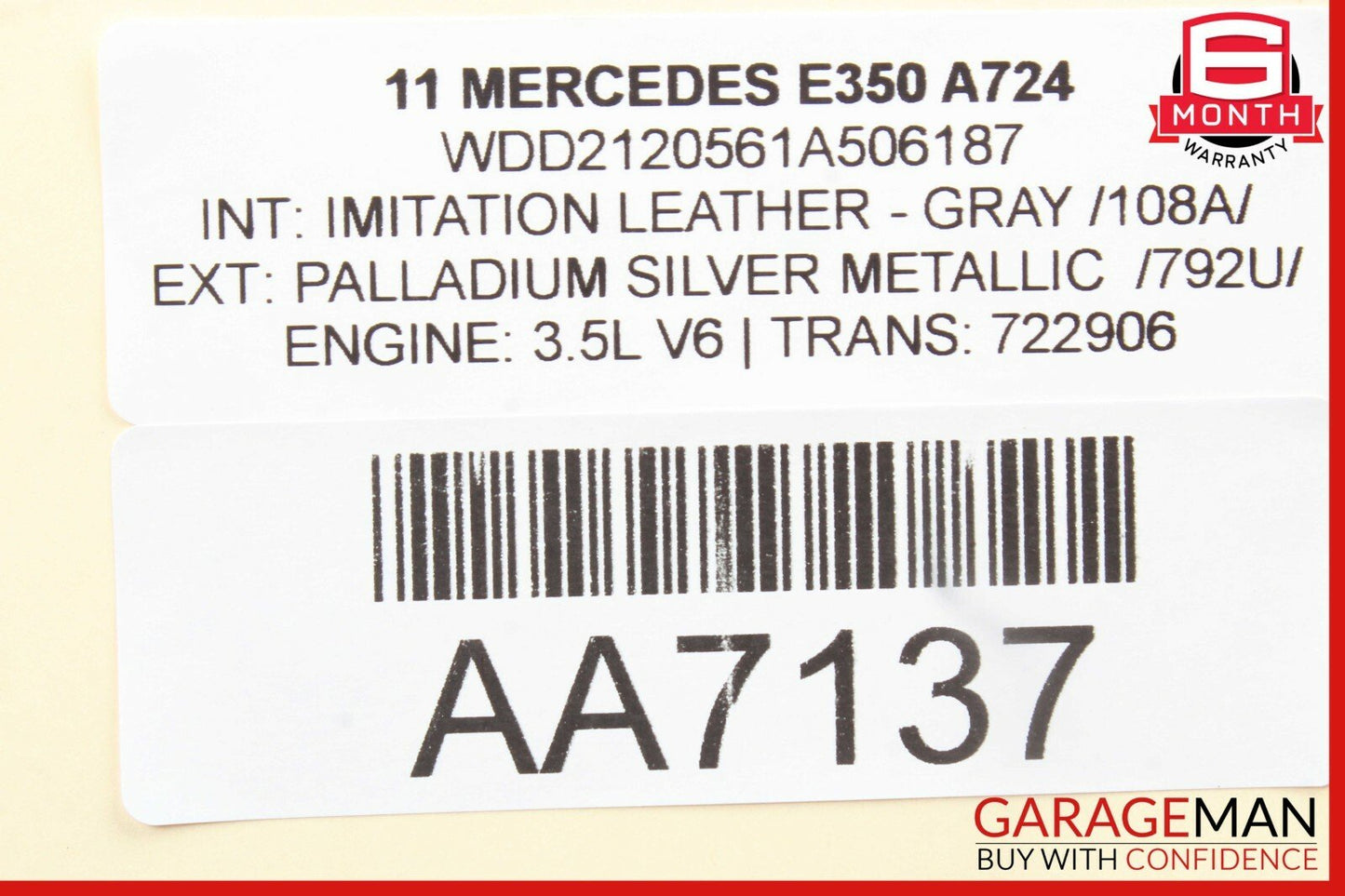 10-18 Mercedes W212 E350 E550 CLS550 Rear Overhead Dome Light 2128205001 OEM