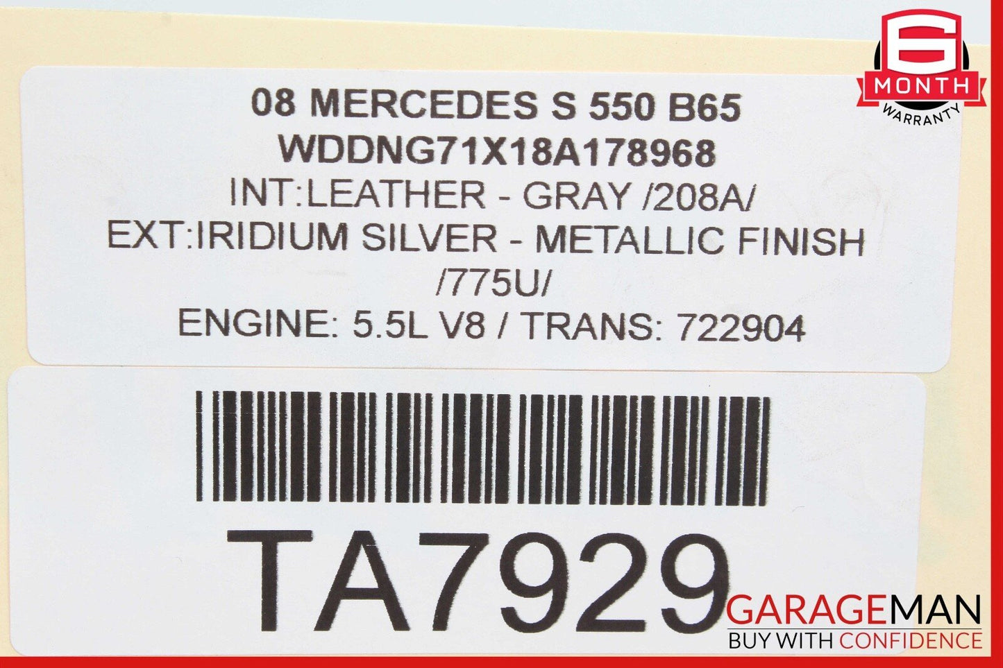 07-14 Mercedes W221 S550 CL550 Front Right Side Upper Transverse Control Arm OEM