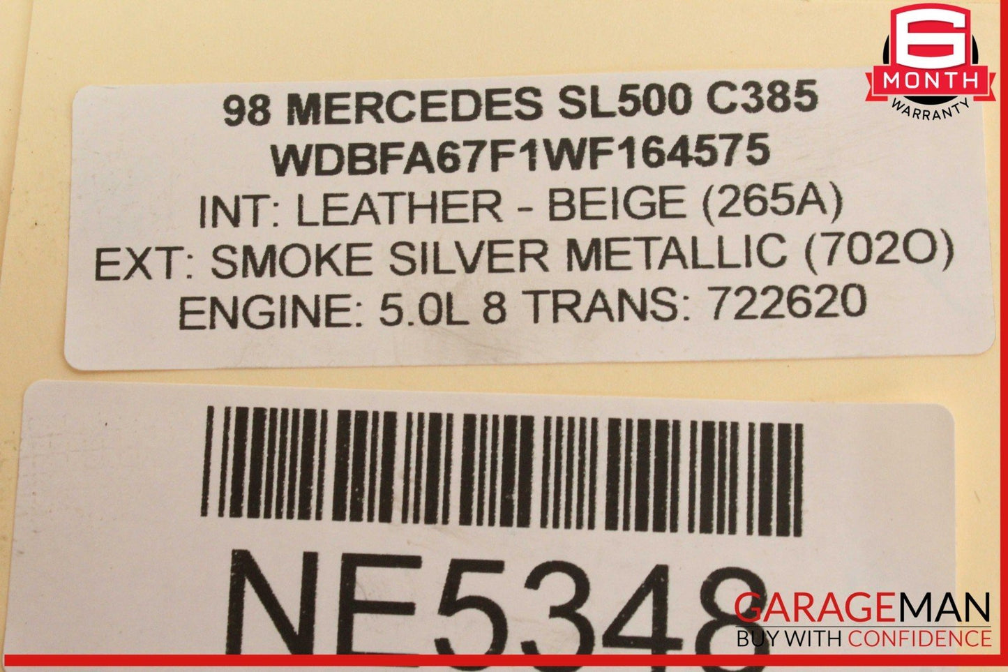 96-02 Mercedes R129 SL500 Floor Shifter Gear Shift Selector 2022670537 OEM