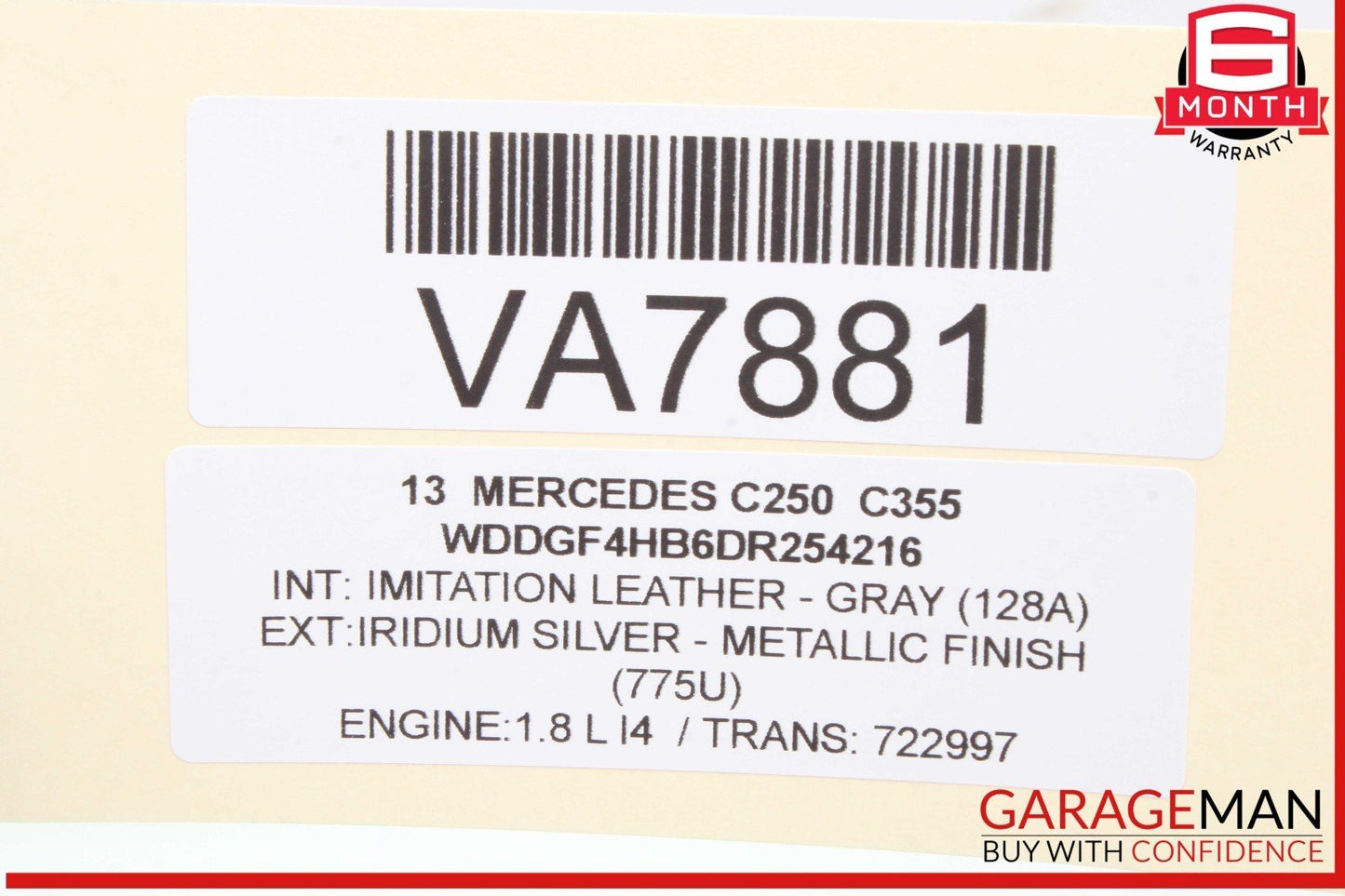 08-14 Mercedes W204 C250 Rear Right Passenger Side Window Regulator Motor OEM