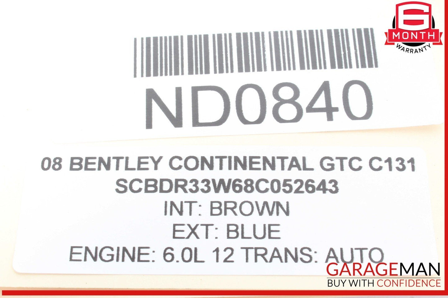 03-12 Bentley Continental GTC Front Left Driver Side CV Axle Shaft OEM