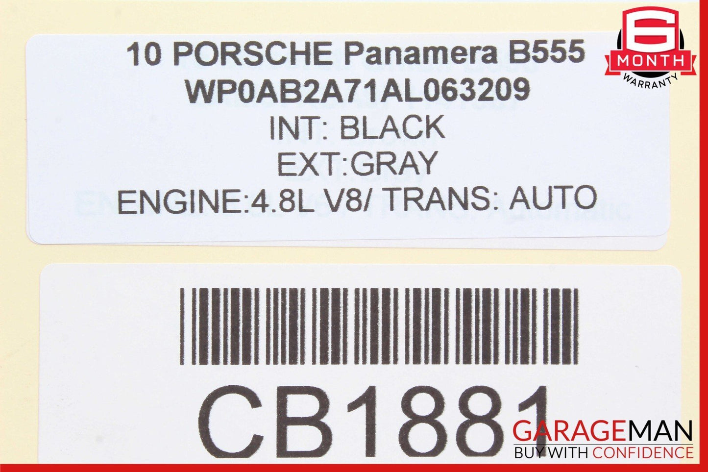 10-16 Porsche Panamera 970 Fuel Breather Line Hose Extension Vent OEM