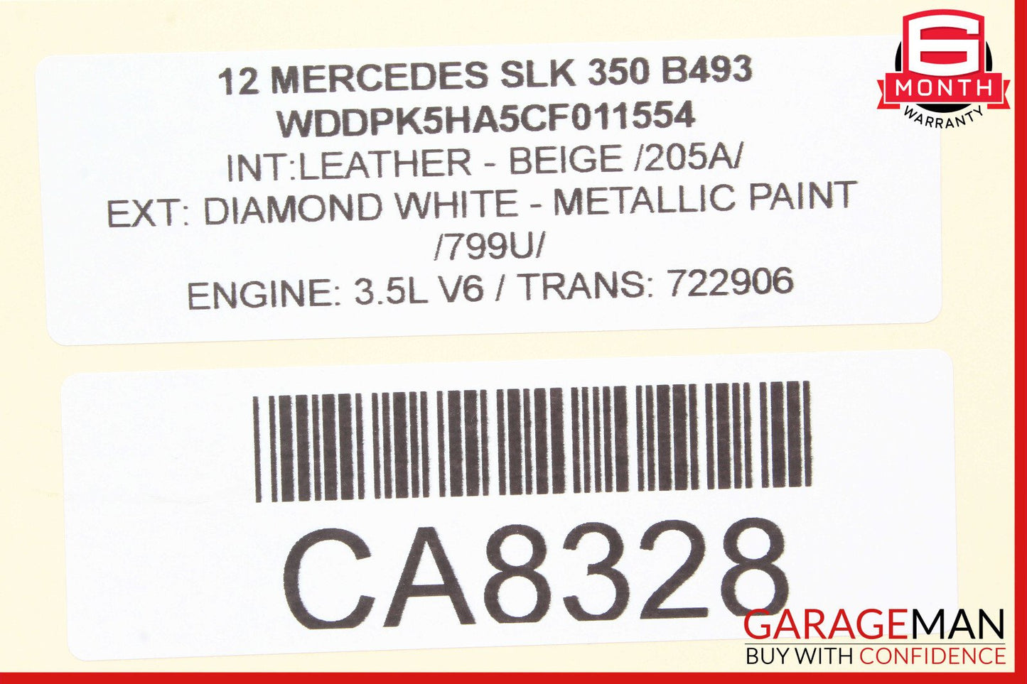 12-16 Mercedes R172 SLK350 Engine Direct Injector Cylinder Head OEM