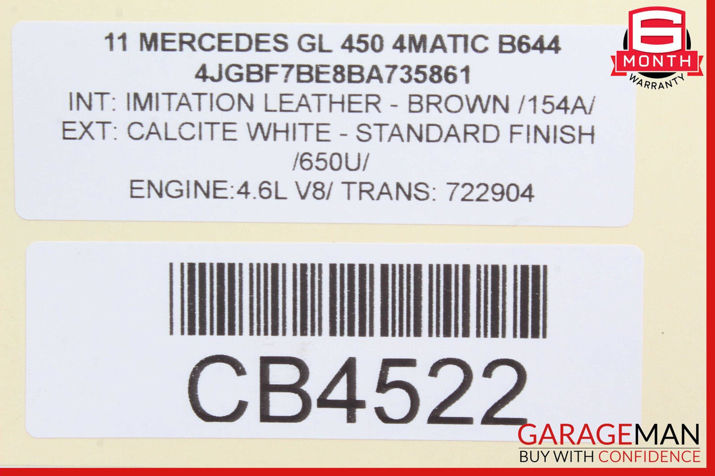 06-13 Mercedes X164 GL450 ML350 Rear Right / Left Suspension Upper Control Arm