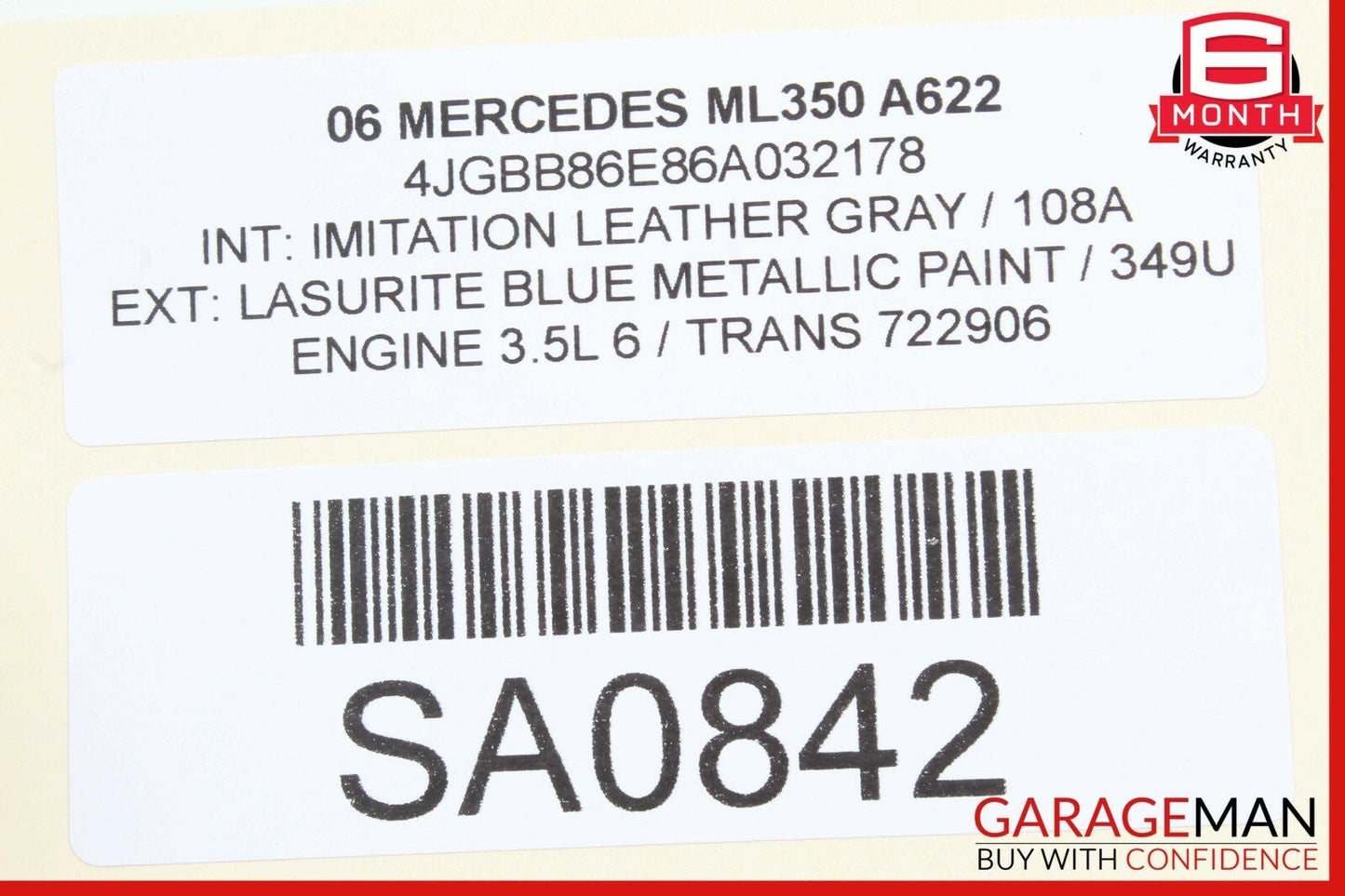 06-11 Mercedes W164 ML350 Rear Suspension Stabilizer Sway Bar Frame Assembly