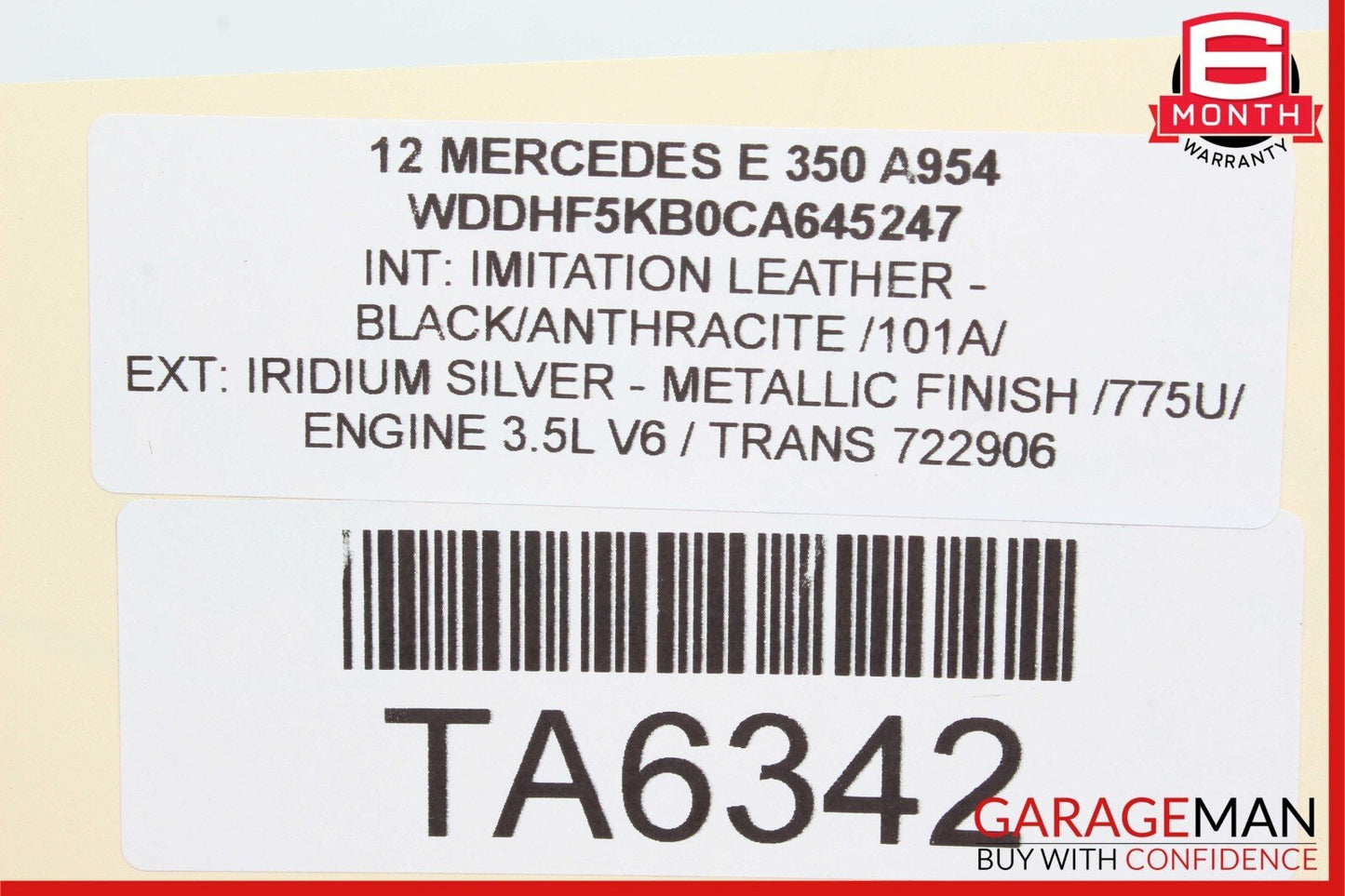 08-16 Mercedes W212 E350 C350 Interior Rear View Mirror Black 2048102617 OEM
