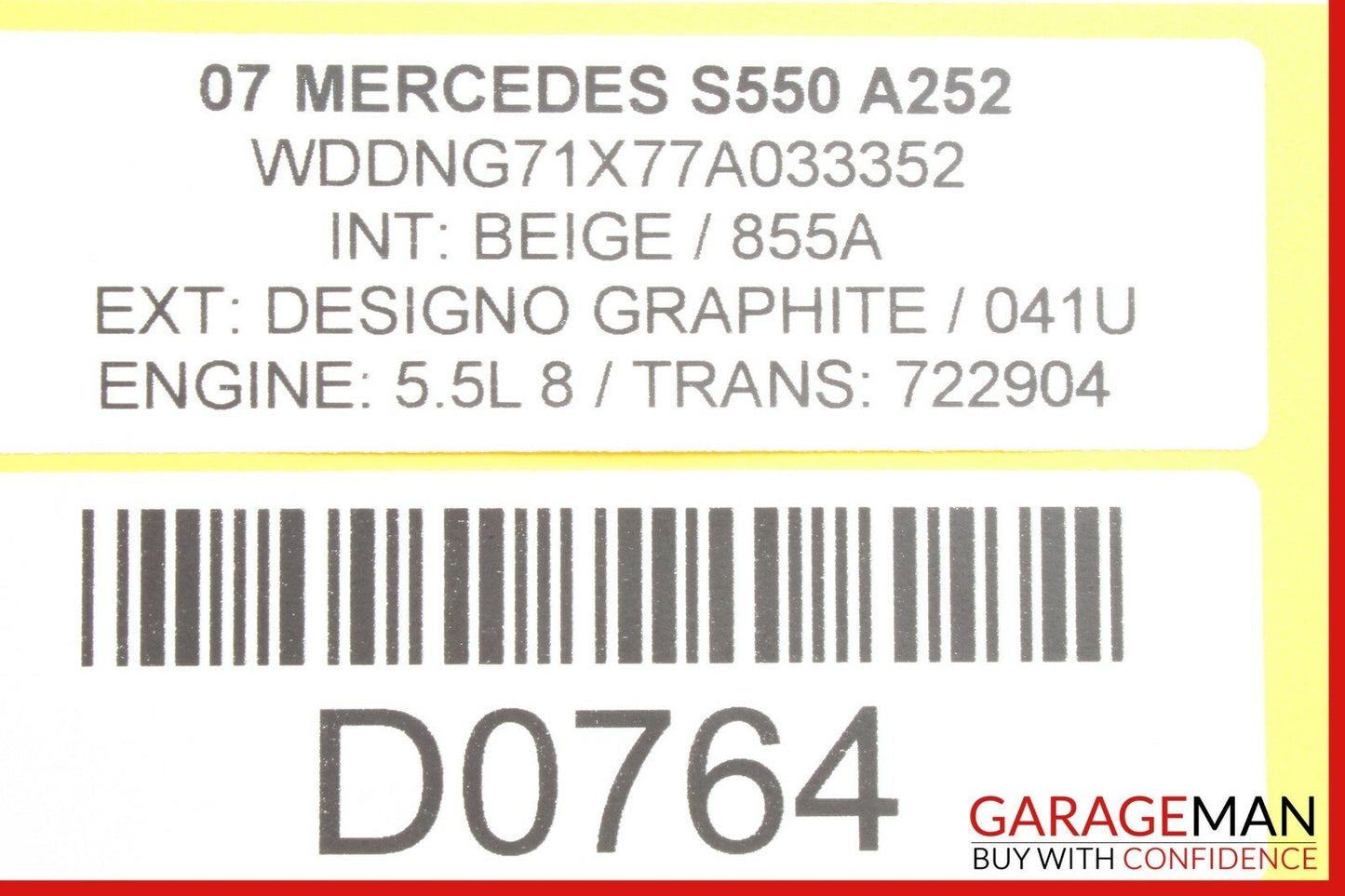 07-09 Mercedes W221 S550 Front Right Passenger Side Under Seat Control Module