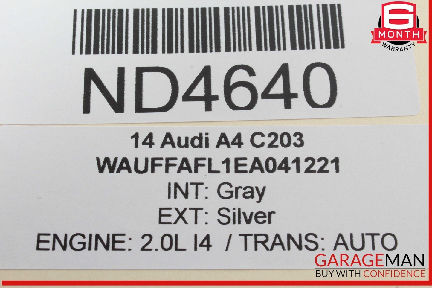 13-16 Audi A4 Front Right and Left Side Headrest Head Rest Gray 8K0881901 OEM