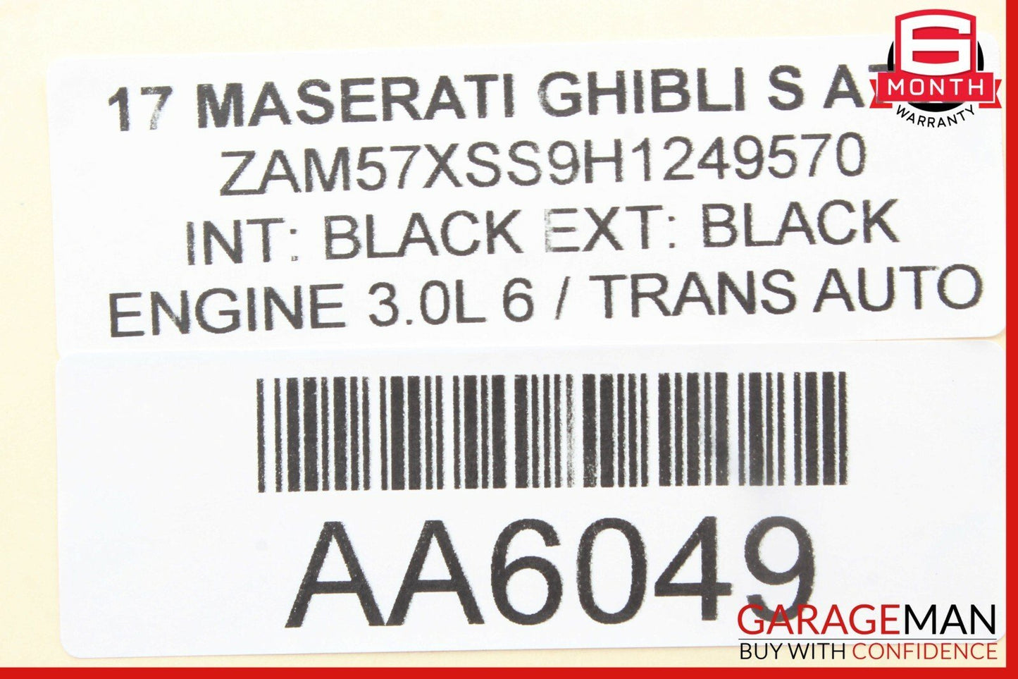14-17 Maserati Ghibli S Rear Overhead Dome Light Reading Lamp Module Black OEM