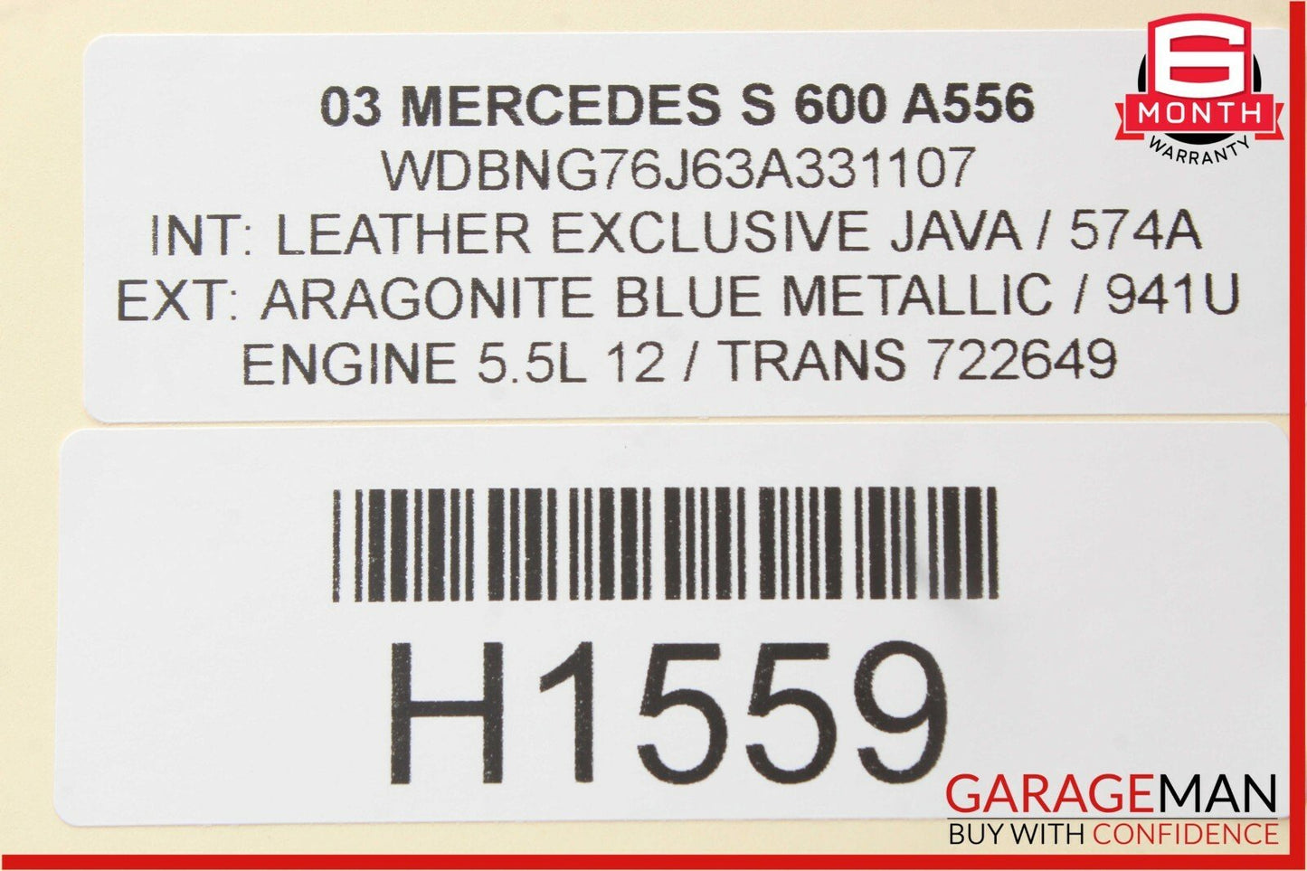 00-06 Mercedes W220 S600 CL500 Front Transverse Lower Control Arm 2153300707