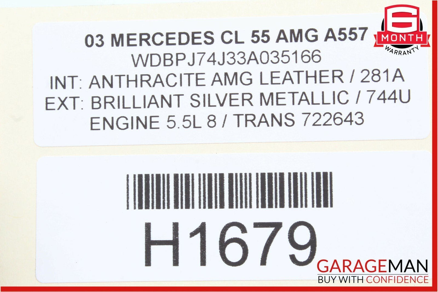 01-06 Mercedes W215 CL55 S55 AMG A/C AC Air Conditioning Condenser 2155000054
