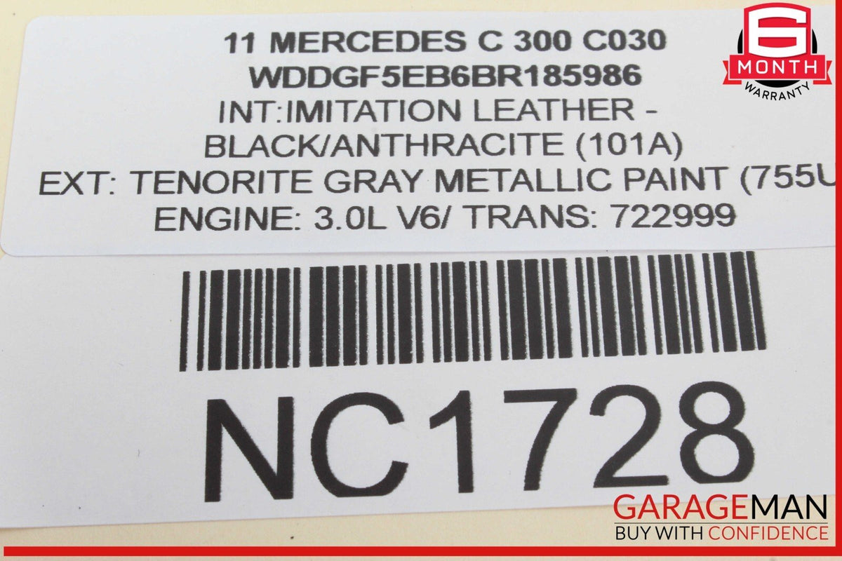 08-11 Mercedes W204 C300 C250 Interior Rear View Mirror Black 2048103417 OEM