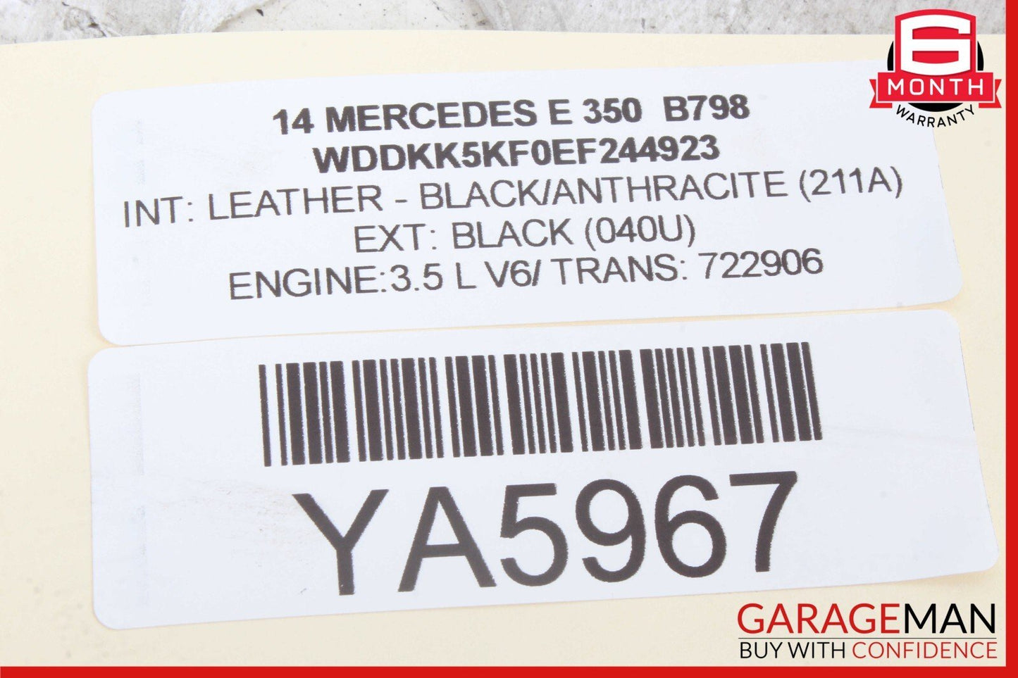 10-17 Mercedes W207 E350 E63 AMG Front Left Side Mirror Door Rear View OEM