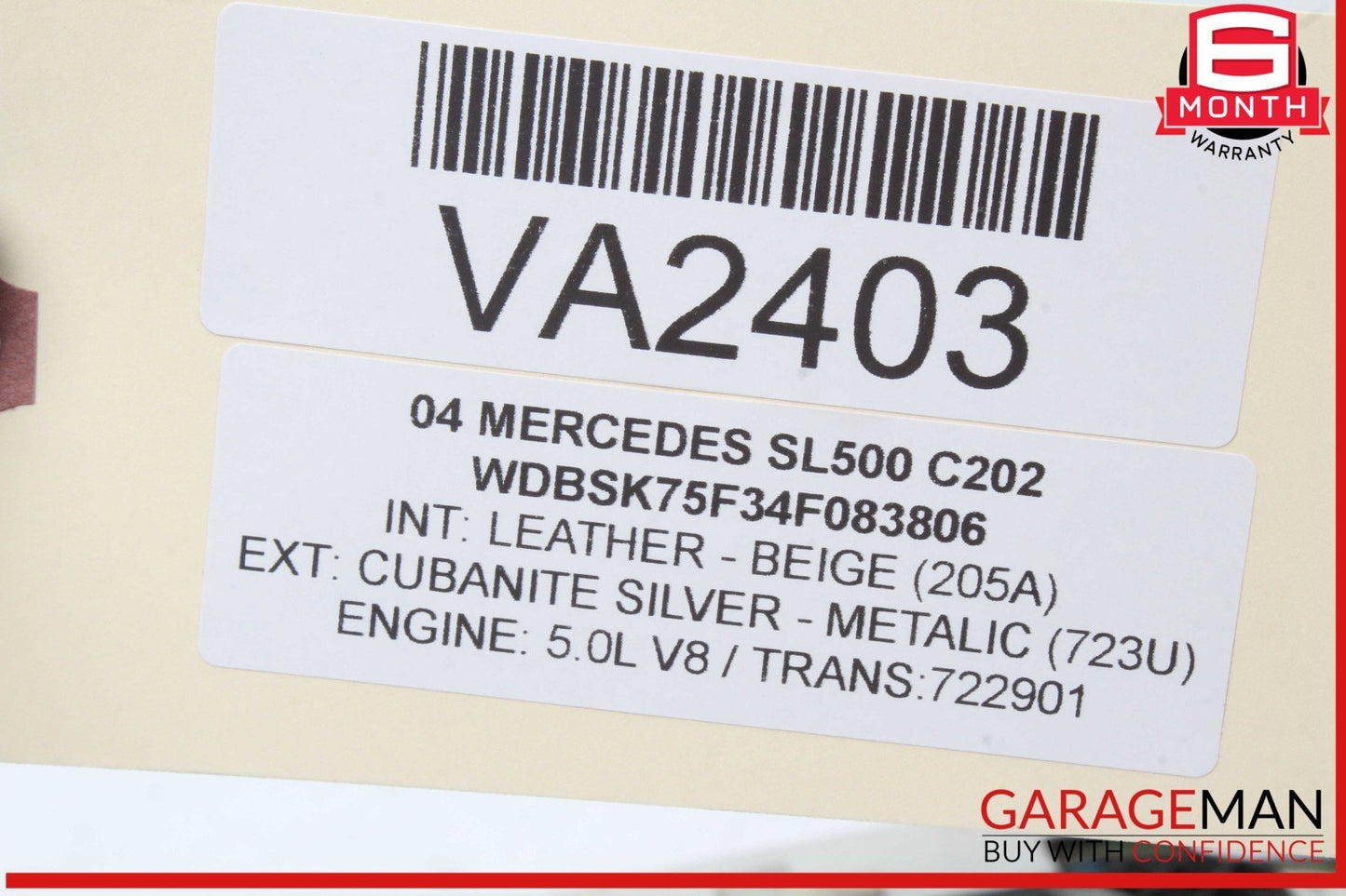 03-12 Mercedes R230 SL500 SL55 AMG Right Side Door Lock Latch Actuator OEM