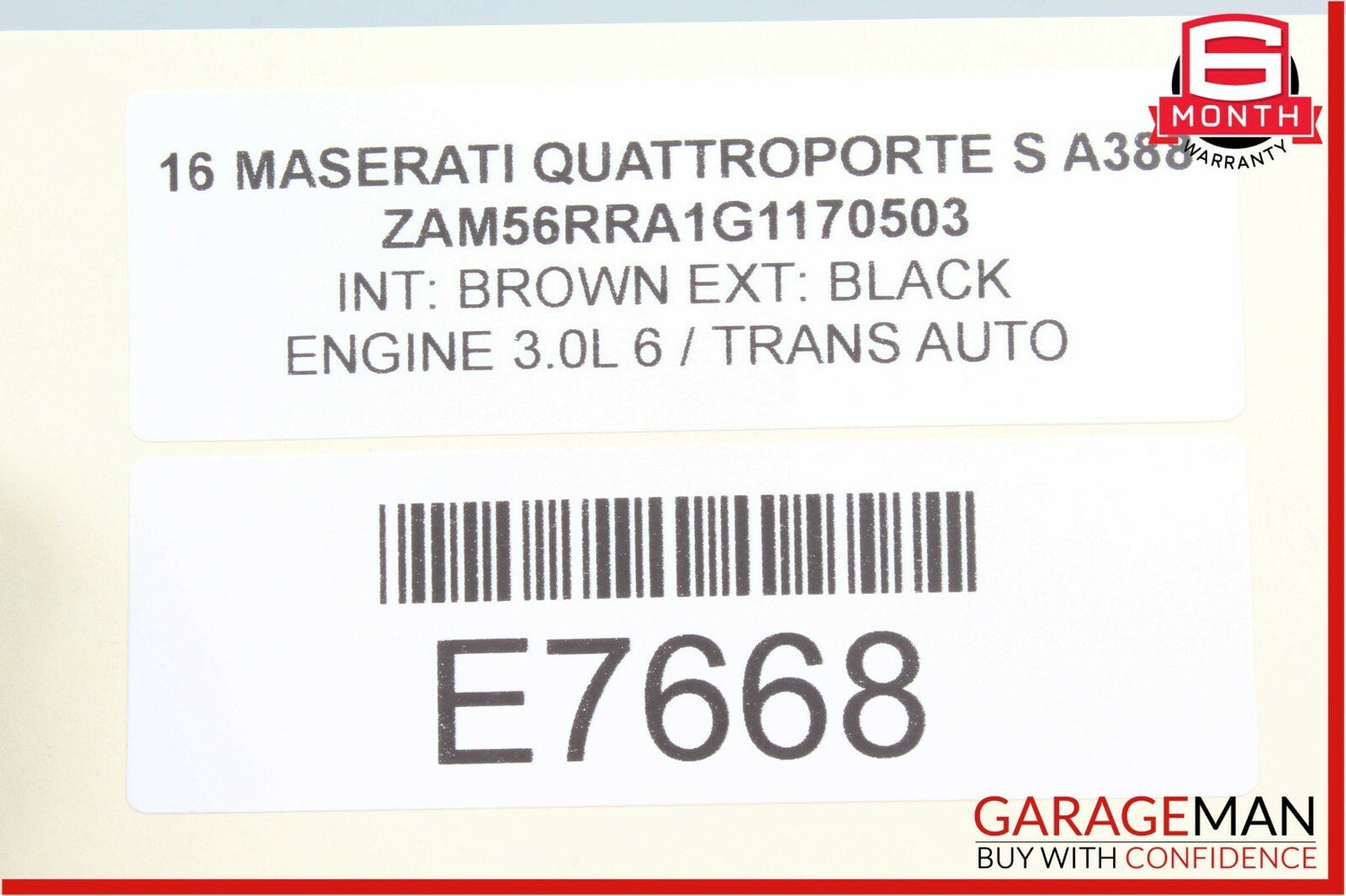 14-18 Maserati Quattroporte Rear Right Passenger Side Roof Grab Handle Black OEM