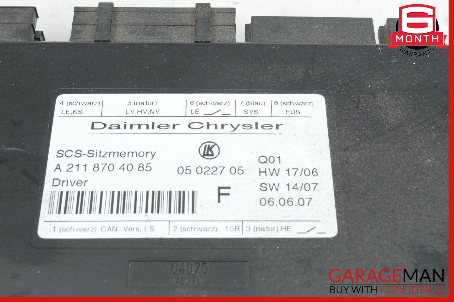 06-09 Mercedes W211 E350 CLS550 Front Left Seat Adjustment Control Module OEM