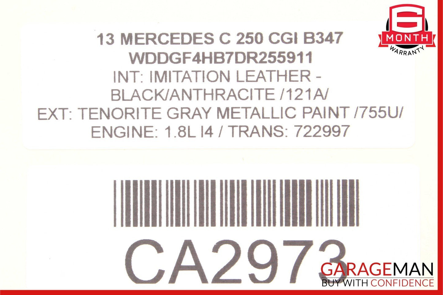 08-14 Mercedes W204 C250 C350 Rear ABS Wheel Speed Sensor 2045400317 OEM