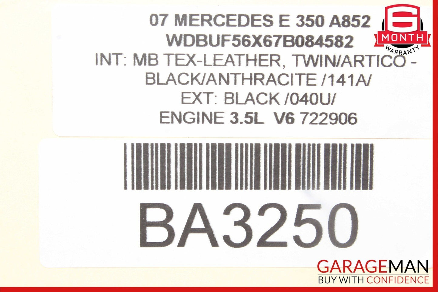03-09 Mercedes W211 E350 E550 E63 AMG Rear Right Side Exterior Door Handle Black