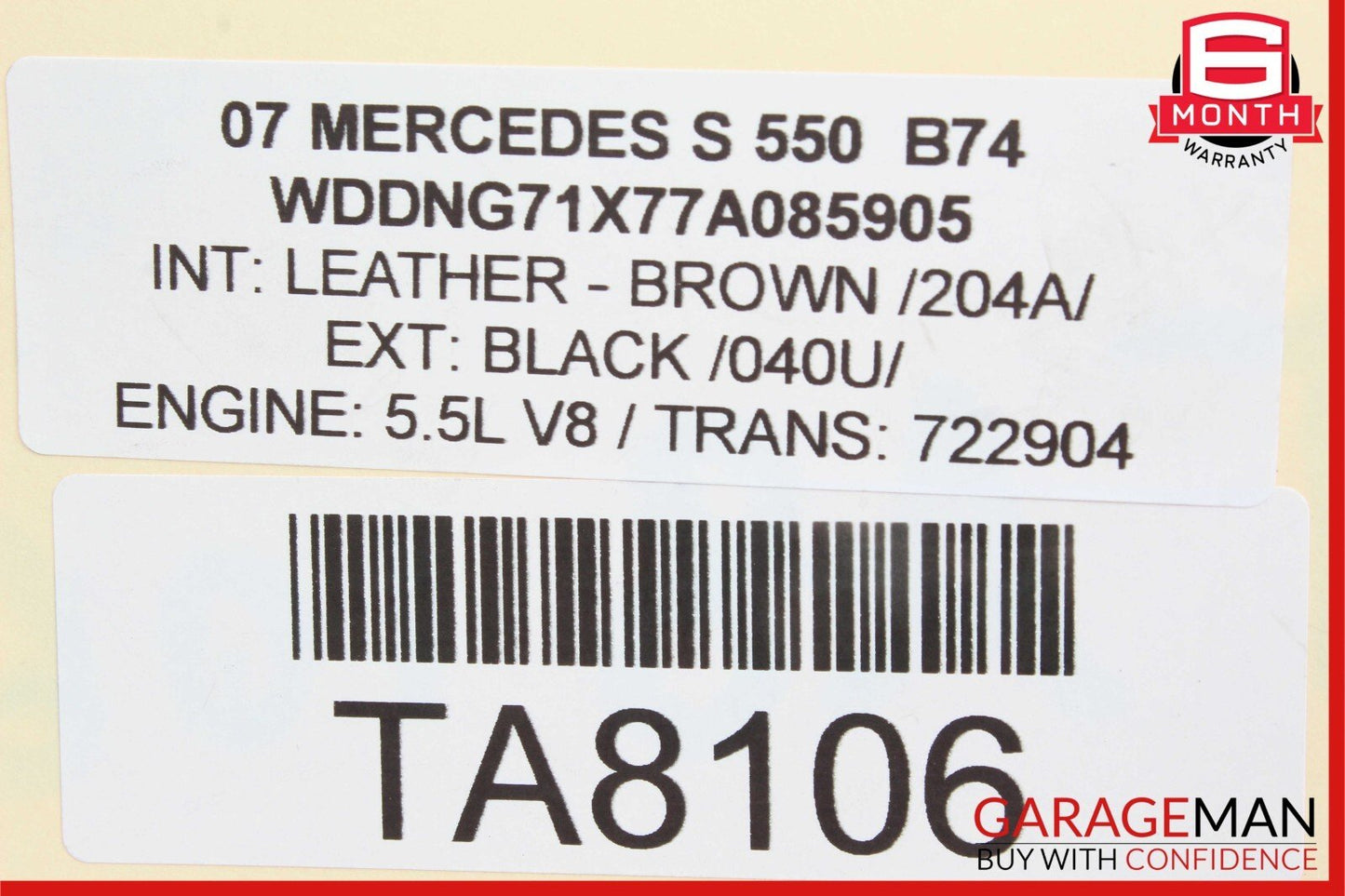 07-09 Mercedes W221 S550 S600 Front Right Passenger Side Factory Fog Light Lamp